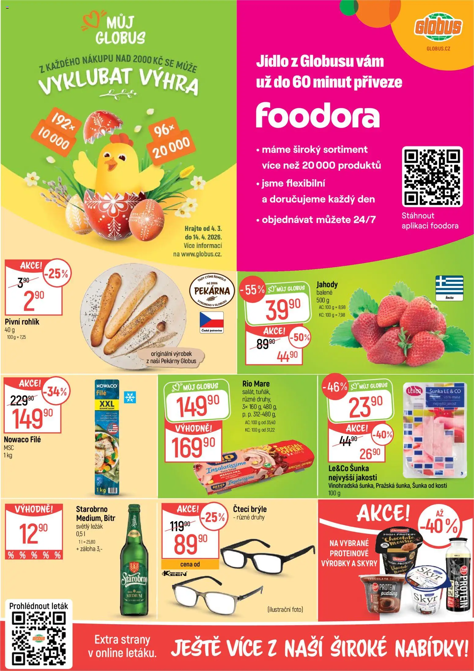 Globus leták - Brno od 08.04.2026 | Strana: 2 | Produkty: Starobrno, Čtecí brýle, Nowaco file, Pekárna