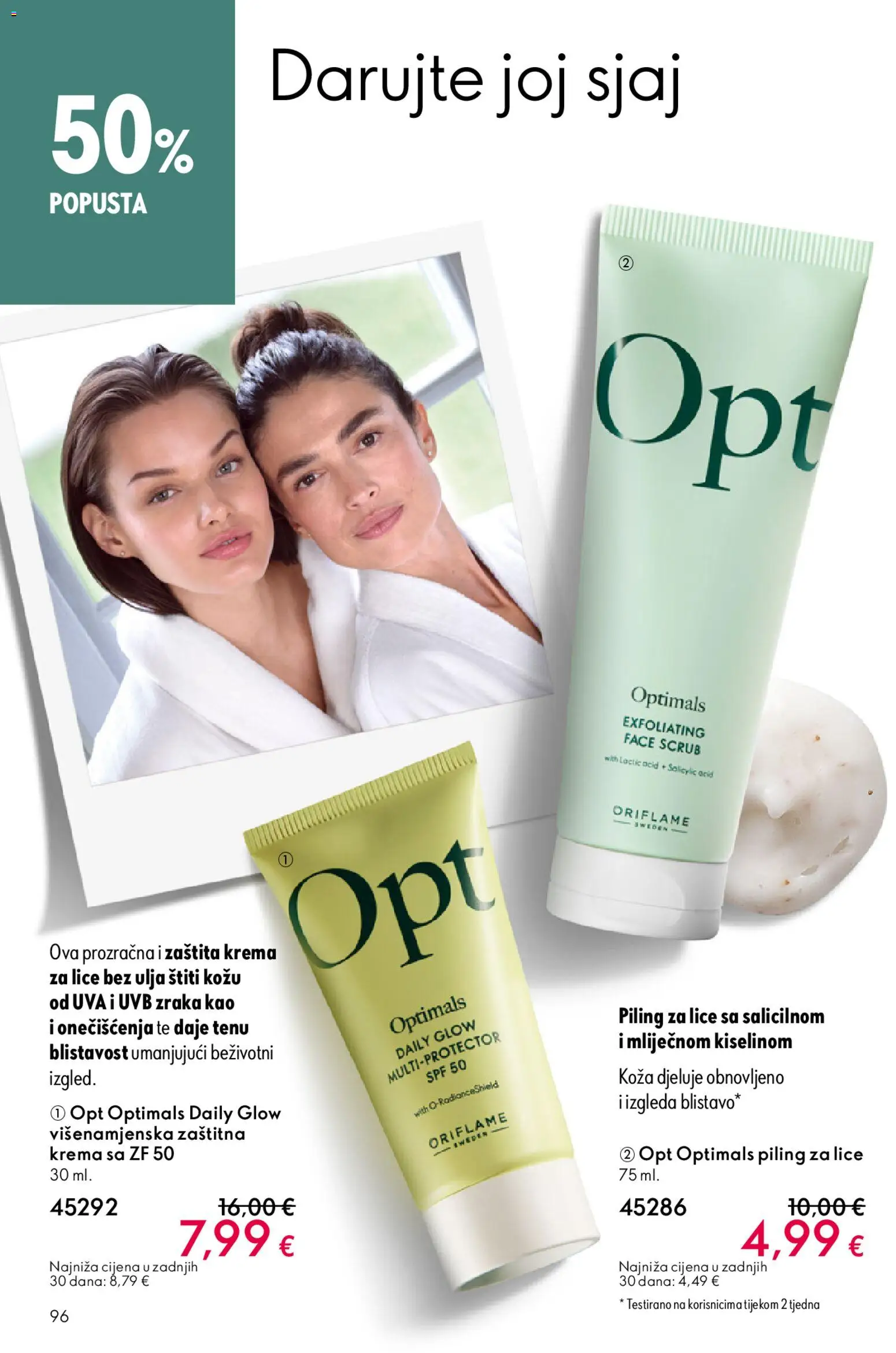 Oriflame katalog | vrijedi od 22.04.2026 | Stranica: 96 | Proizvodi: Krema za lice, Piling, Krema