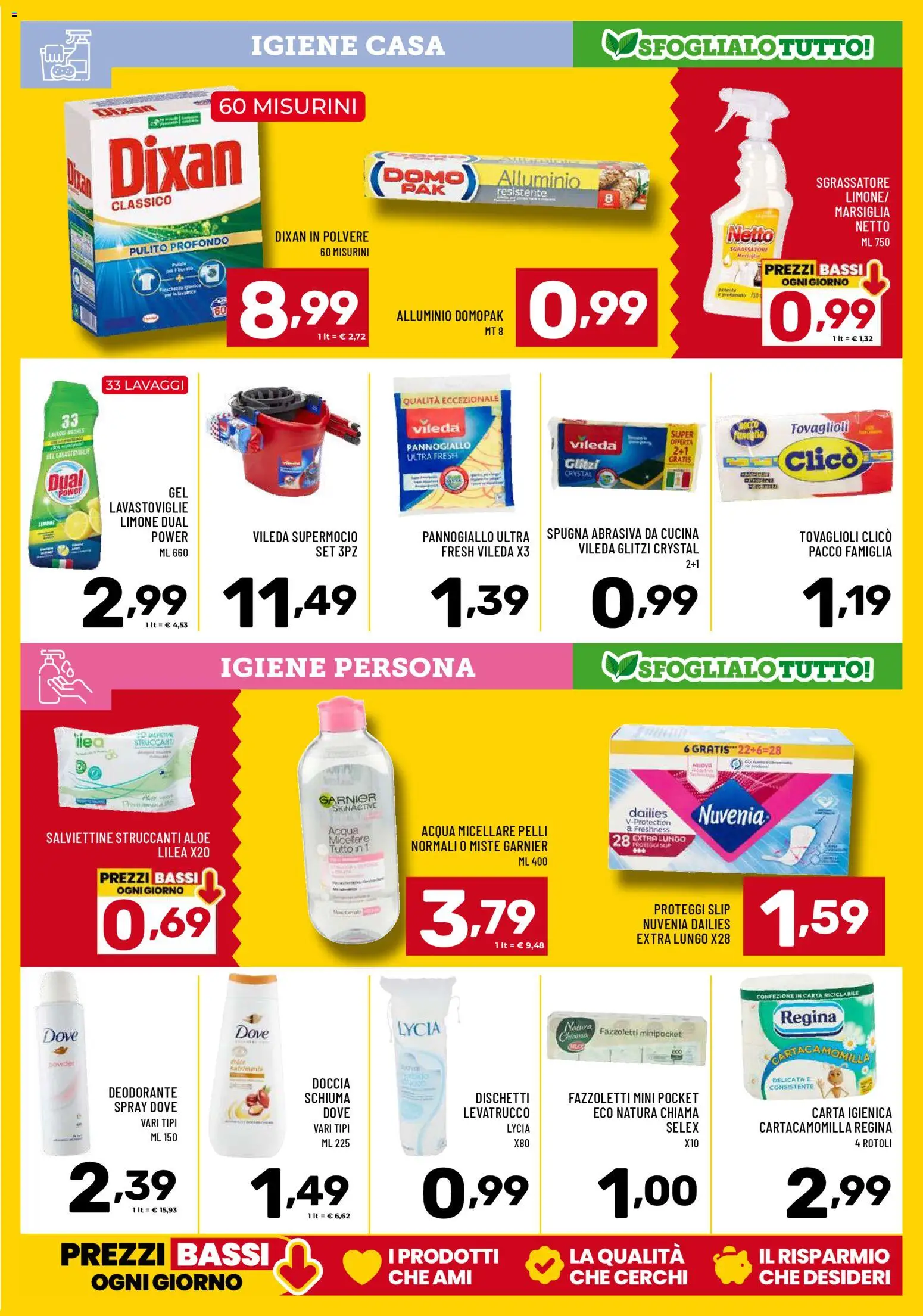 Volantino Il Centesimo del 24.02.2026 | Pagina: 13 | Prodotti: Spugna, Carta igienica, Deodorante, Acqua