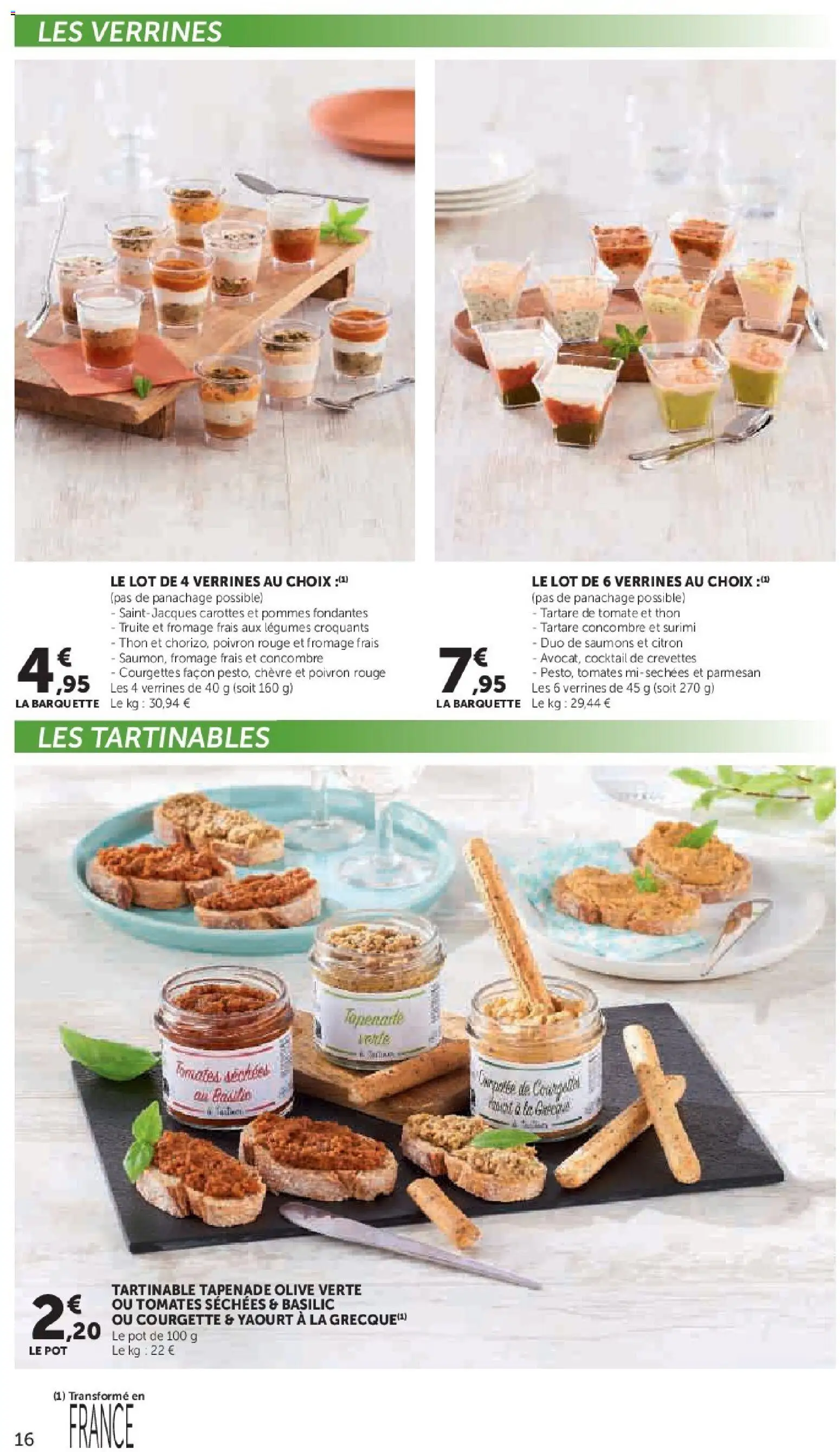 {H1} | Page: 16 | Produits: Crevettes, Parmesan, Thon, Pommes