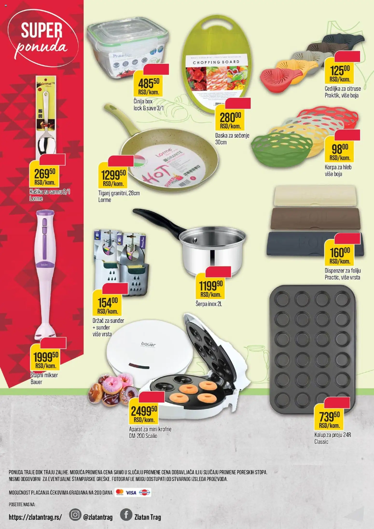 Zlatan Trag katalog - važi od 02.01.2026 | Strana: 12 | Proizvode: Cediljka za citruse, Mikser, Korpa, Štapni mikser