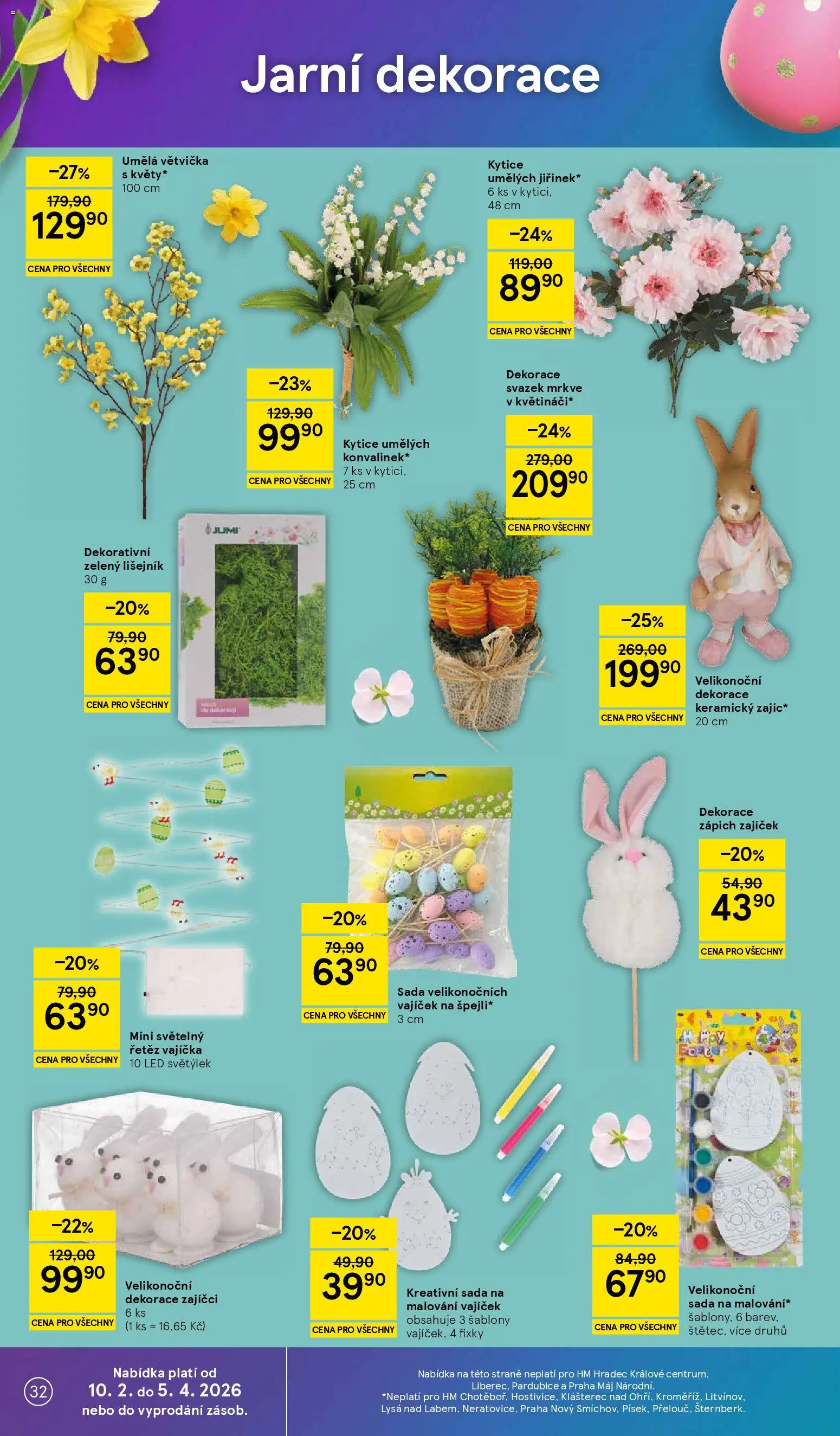 Tesco leták - Hypermarket od 11.03.2026 | Strana: 32 | Produkty: Zápich, Světelný řetěz, Kytice, Dekorace