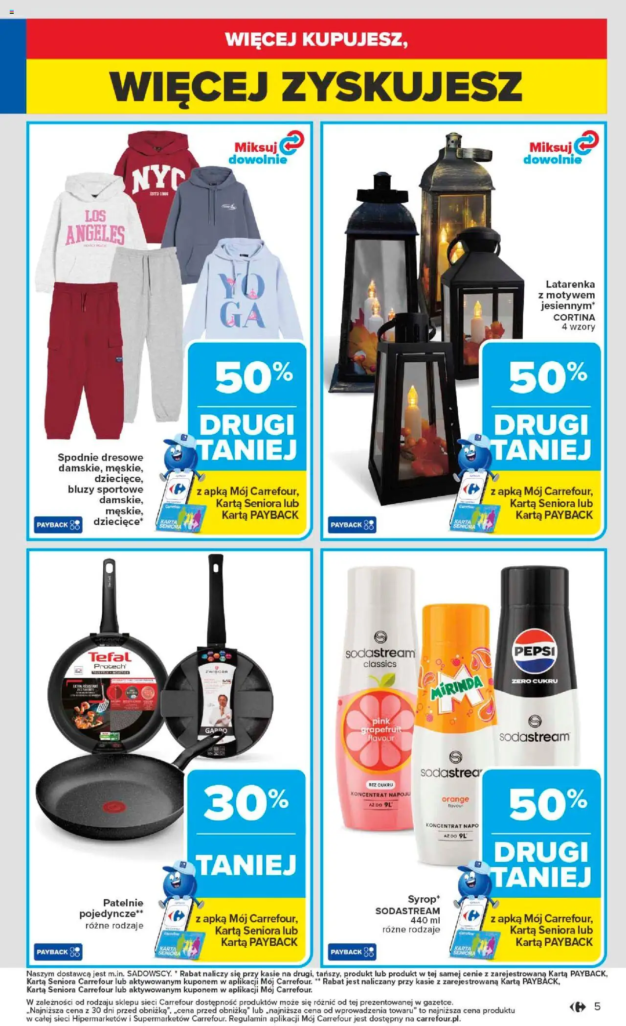 Carrefour Gazetka od 22.09.2025 | Strona: 7 | Produkty: Karta, Spodnie, Patelnie, Tefal