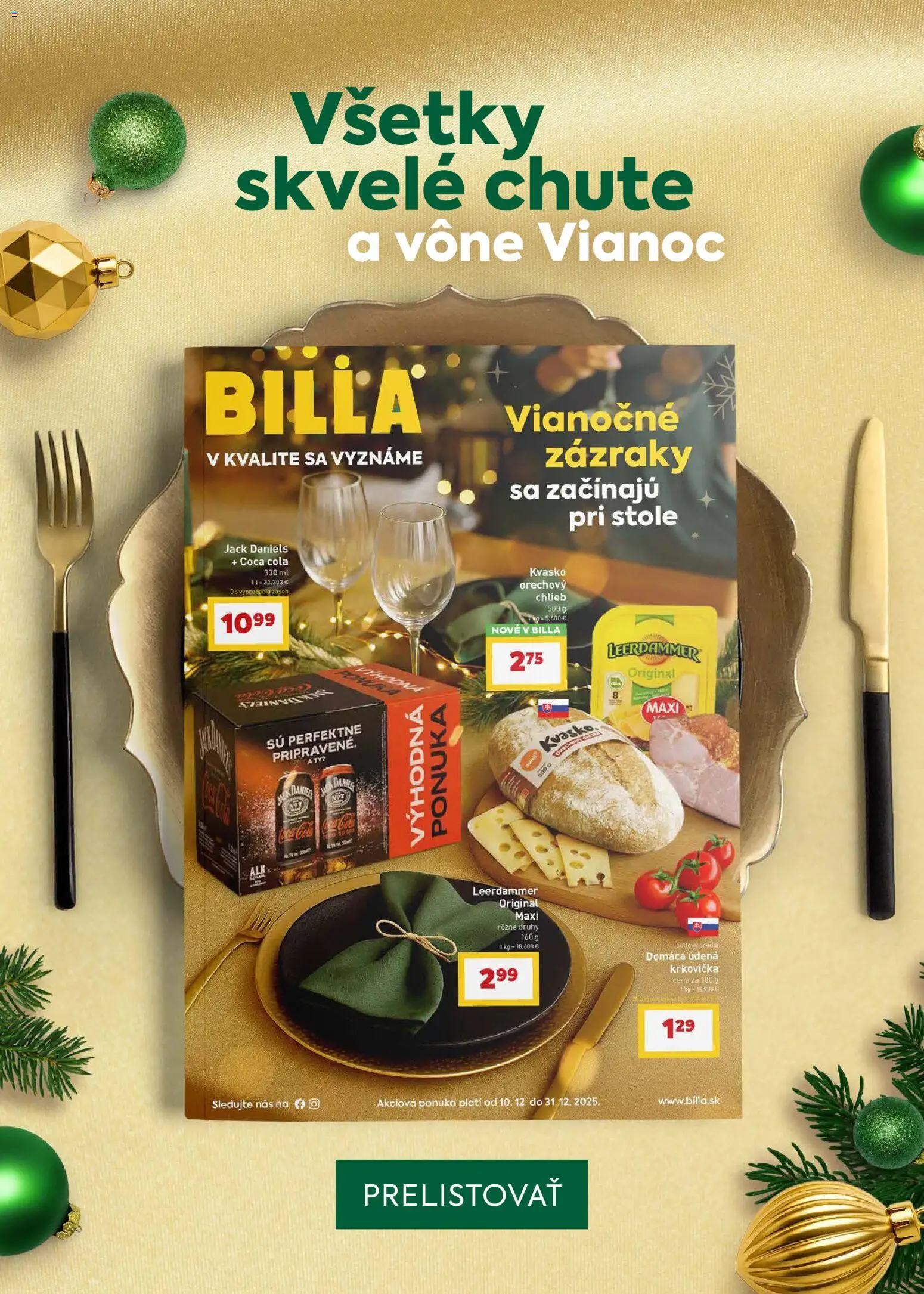 Nové Billa akcie – leták je platný od 17.12.2025 | Strana: 12 | Produkty: Chlieb, Krkovička, Coca cola, Cola