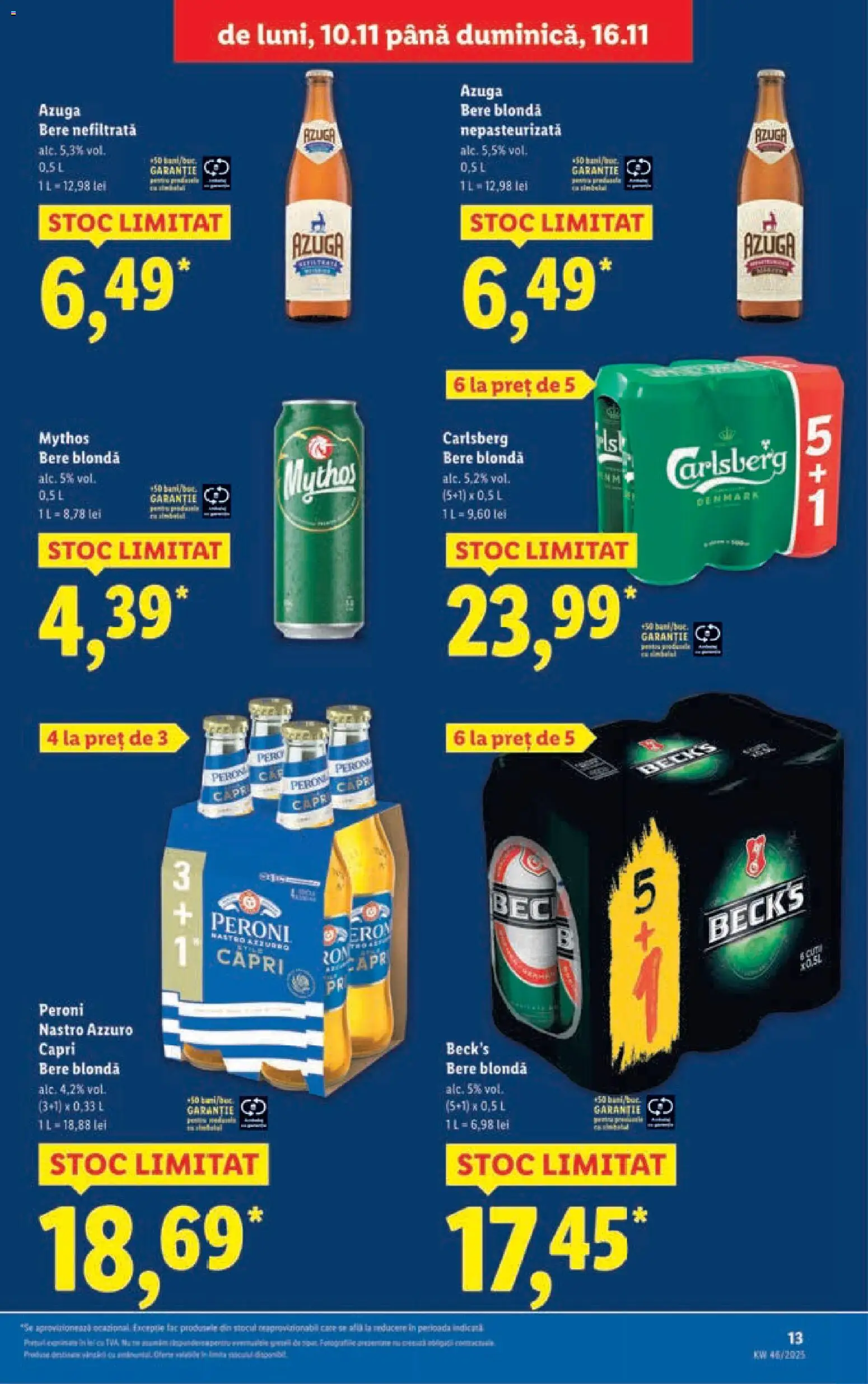 Noul catalog Lidl – valabil de la 10.11.2025 | Pagină: 13 | Produse: Bere