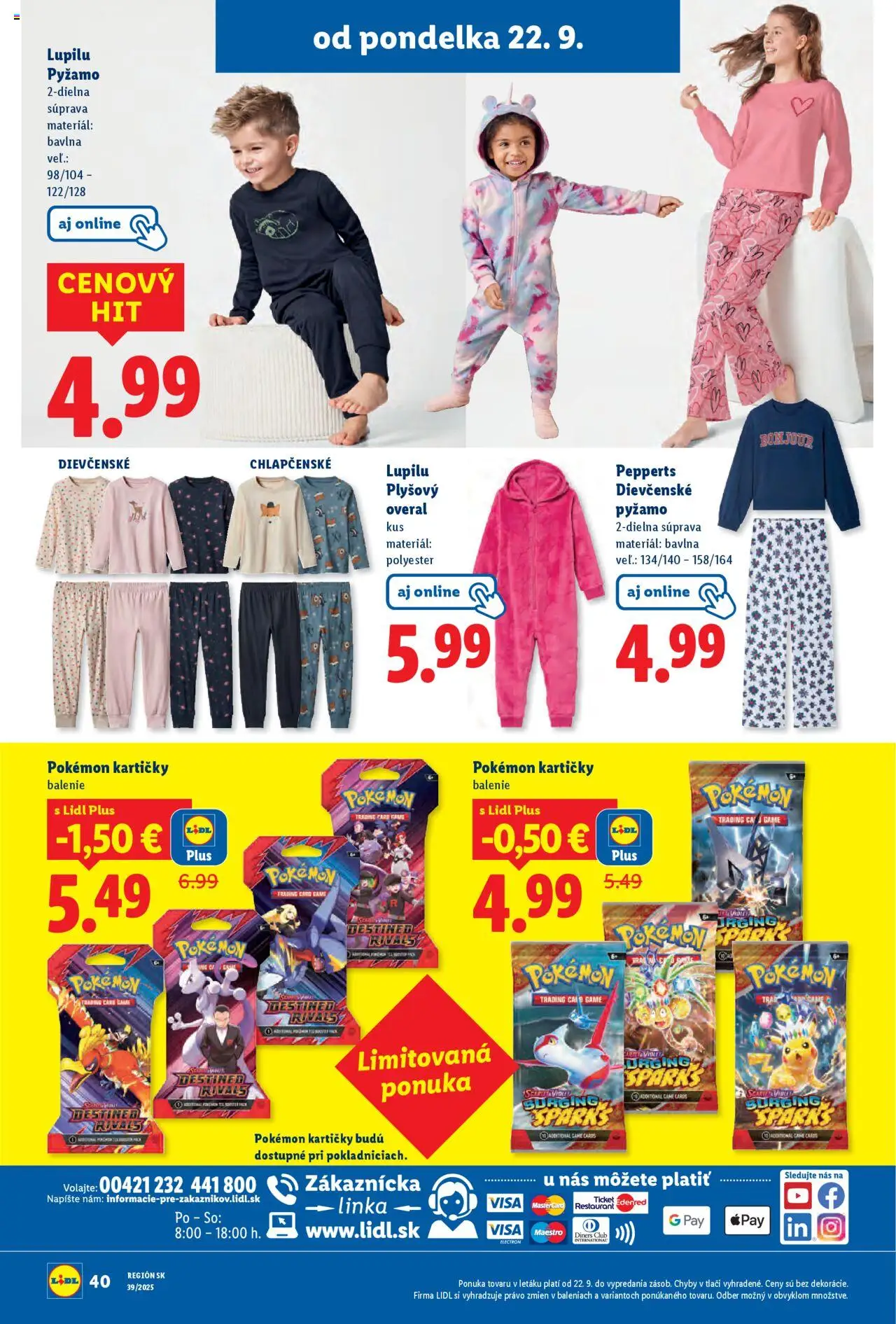 Nové Lidl akcie – leták je platný od 22.09.2025 | Strana: 62 | Produkty: Overal, Pyžamo