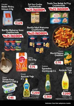 24.02.2026 tarihinden itibaren geçerli olan Onur Market kataloğu önizlemesi | Sayfa: 5 | Ürünler: Kaşe, Makarna sosu, Makarna, Ton balığı