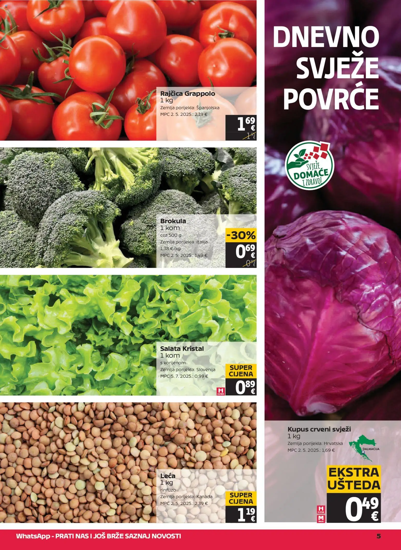 Tommy katalog | vrijedi od 05.03.2026 | Stranica: 5 | Proizvodi: Leća, Povrće, Kupus, Rajčica