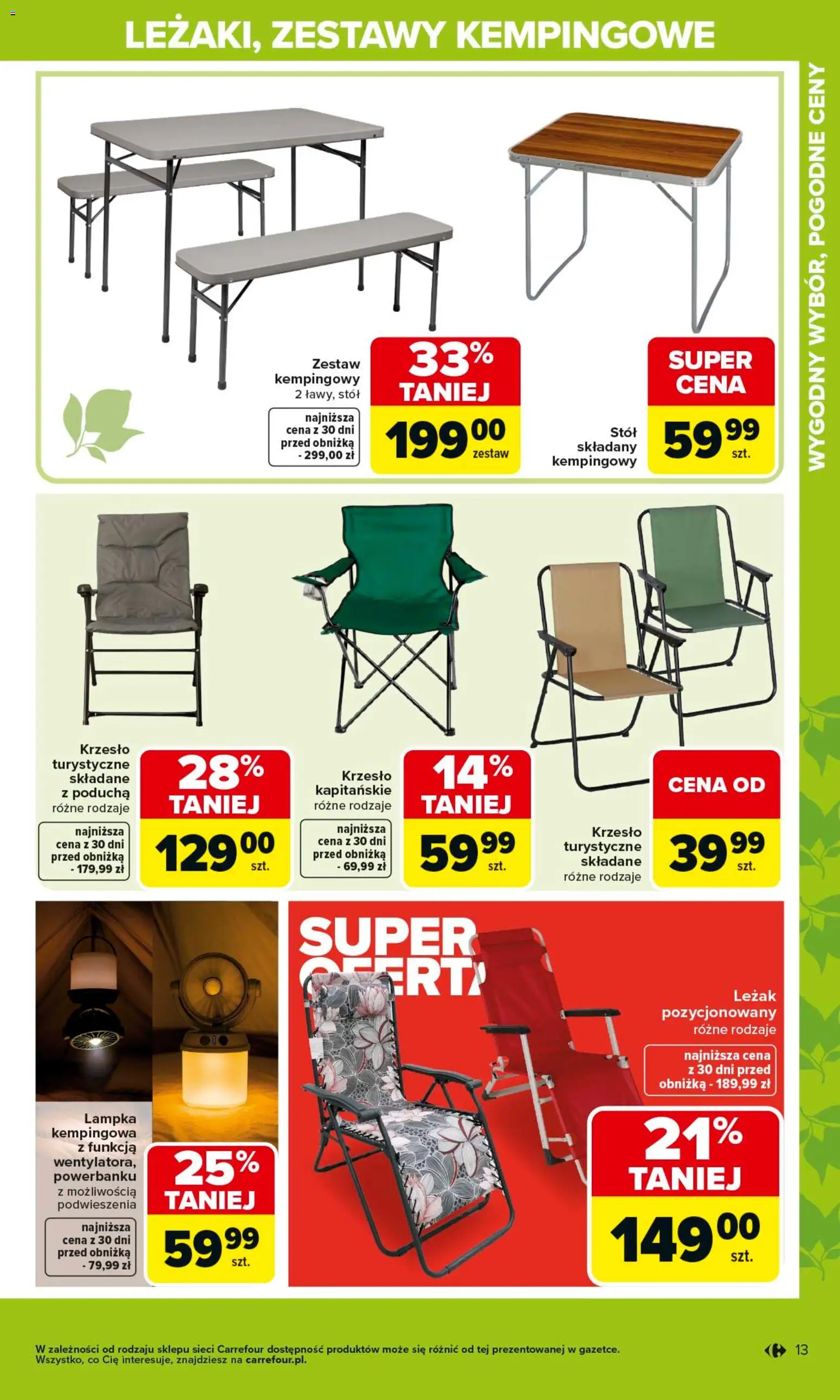 Carrefour gazetka - Gdzie Kwitnie Życie od 07.04.2026 | Strona: 13 | Produkty: Leżak, Stół, Krzesło
