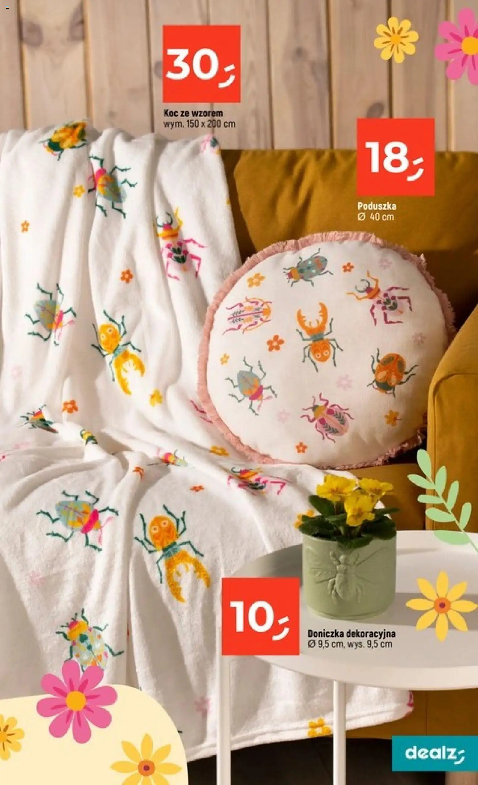 Dealz Gazetka od 19.02.2026 | Strona: 25 | Produkty: Poduszka, Koc, Doniczka