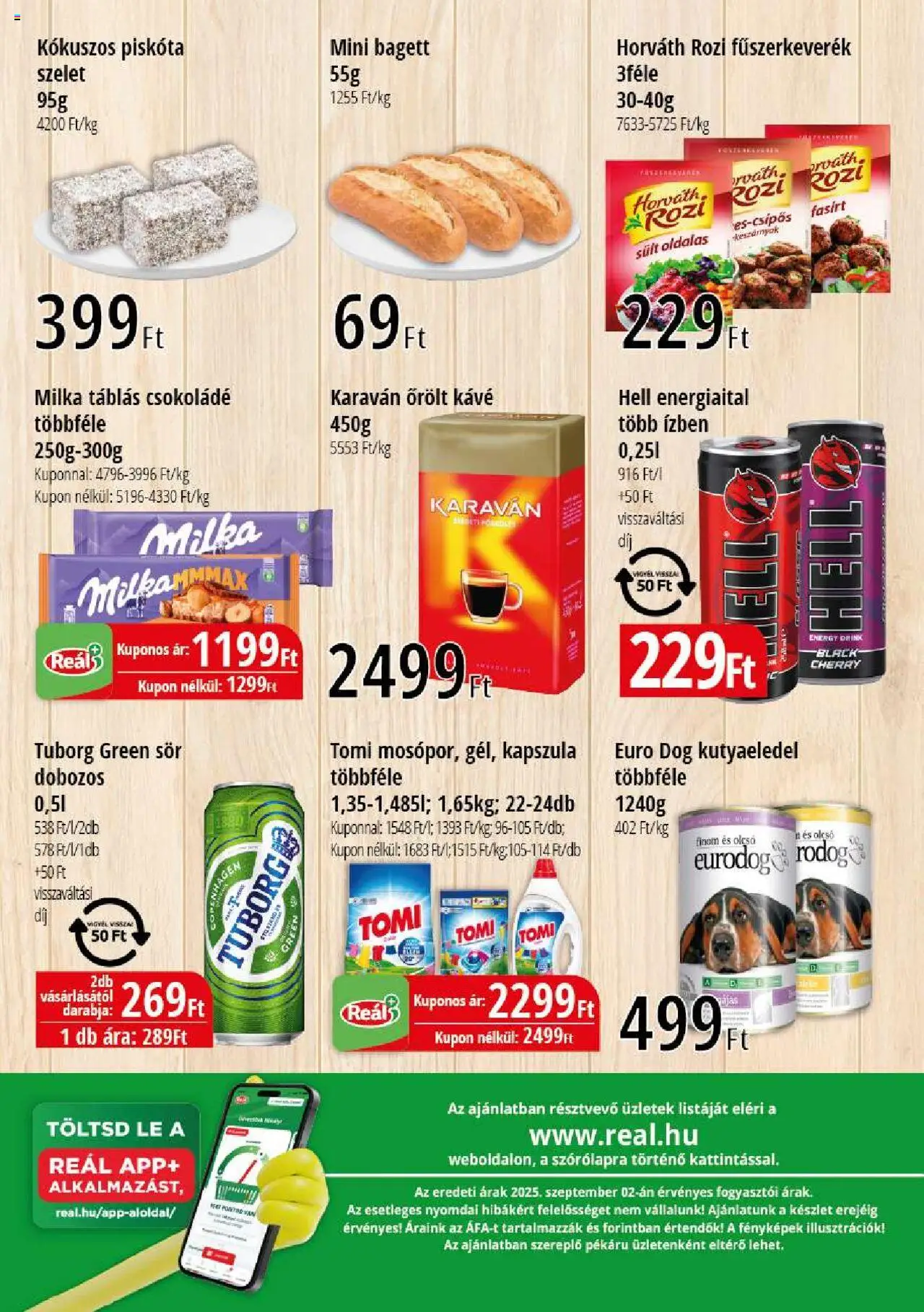Reál akciós ujság - amely érvényes a következő dátumtól: 11.09.2025 | Oldal: 2 | Termékek: Bagett, Kávé, Sör, Őrölt kávé