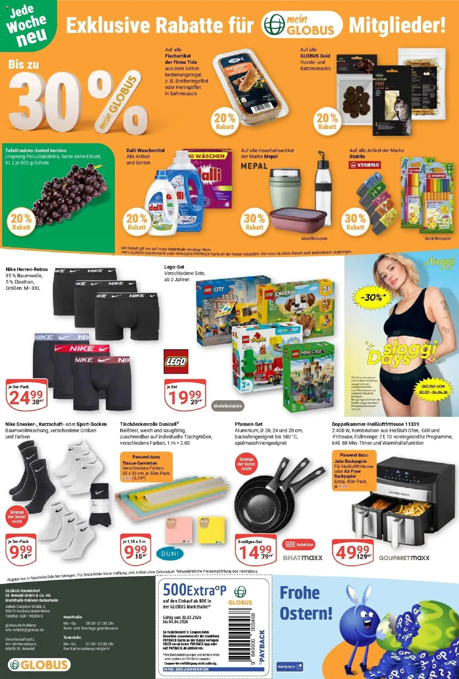 Globus prospekt Koblenz-Bubenheim	 – gültig ab 30.03.2026 | Seite: 33 | Produkte: Waschmittel, Heißluftfritteuse, Telefon, Uhr