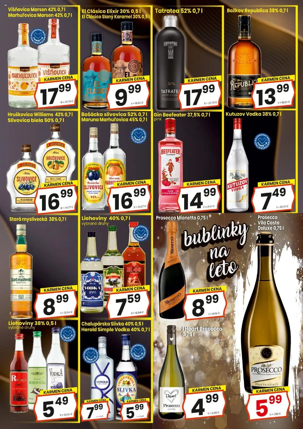 KARMEN CBA maloobchod │ platný od 17.07.2025 | Strana: 12 | Produkty: Beefeater, Víno, Bošácka slivovica, Brandy