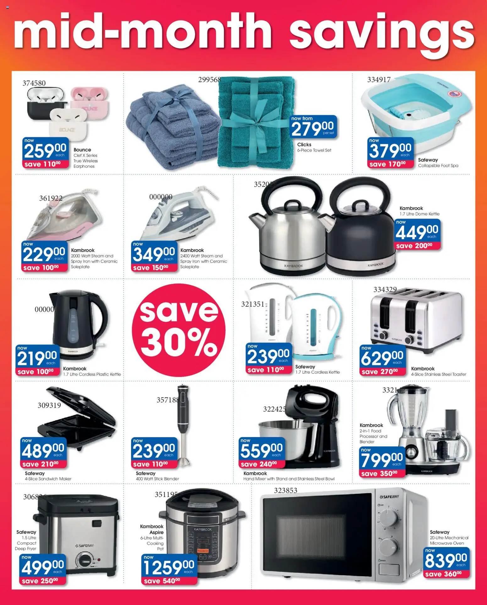 New Clicks catalogue – valid from 11.11.2025 | Page: 4 | Products: Oven, Kettle, Iron, Towel