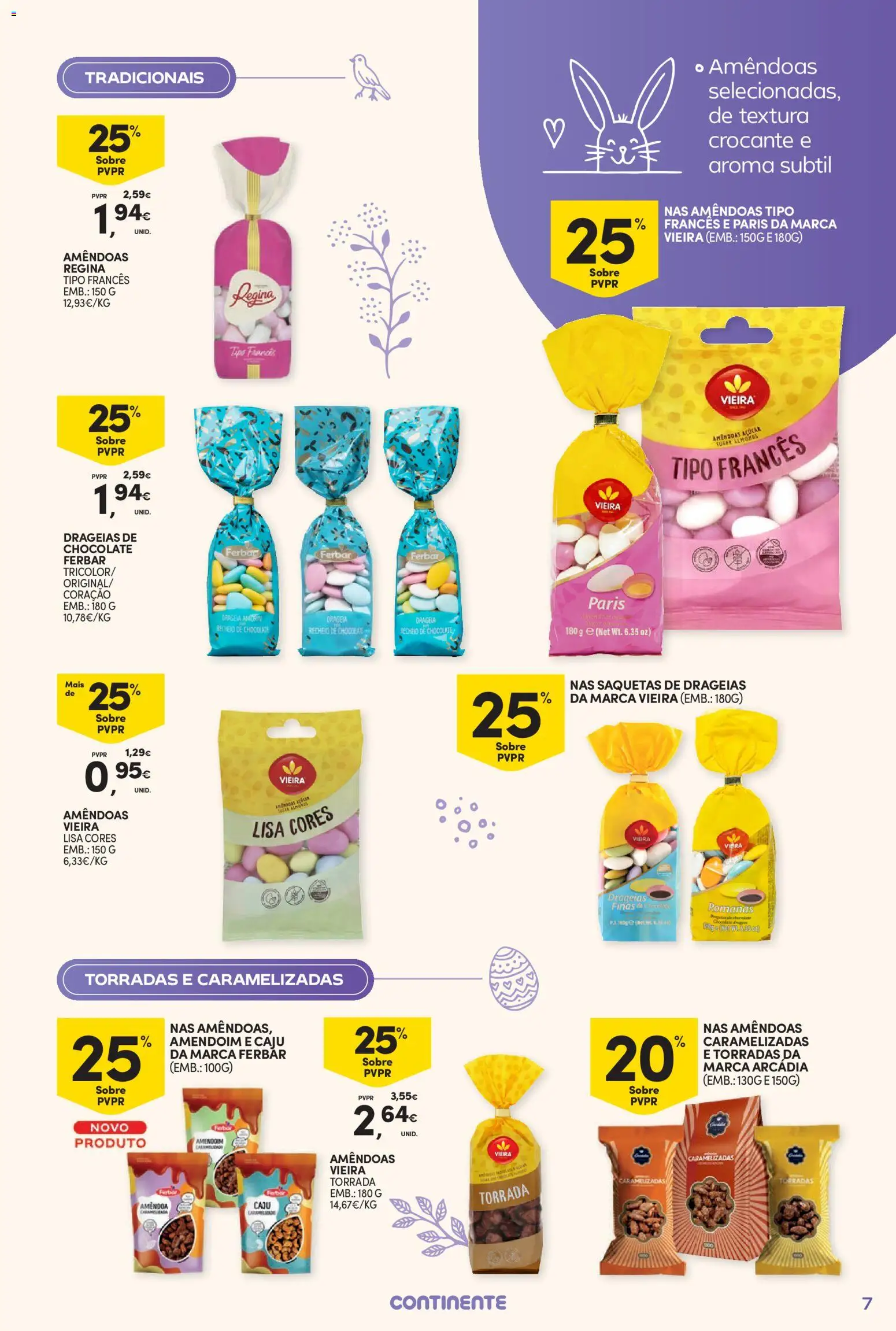 Continente - Nesta Páscoa, alimente a tradição │ válido de 17.03.2026 | Página: 7 | Produtos: Amêndoas, Chocolate