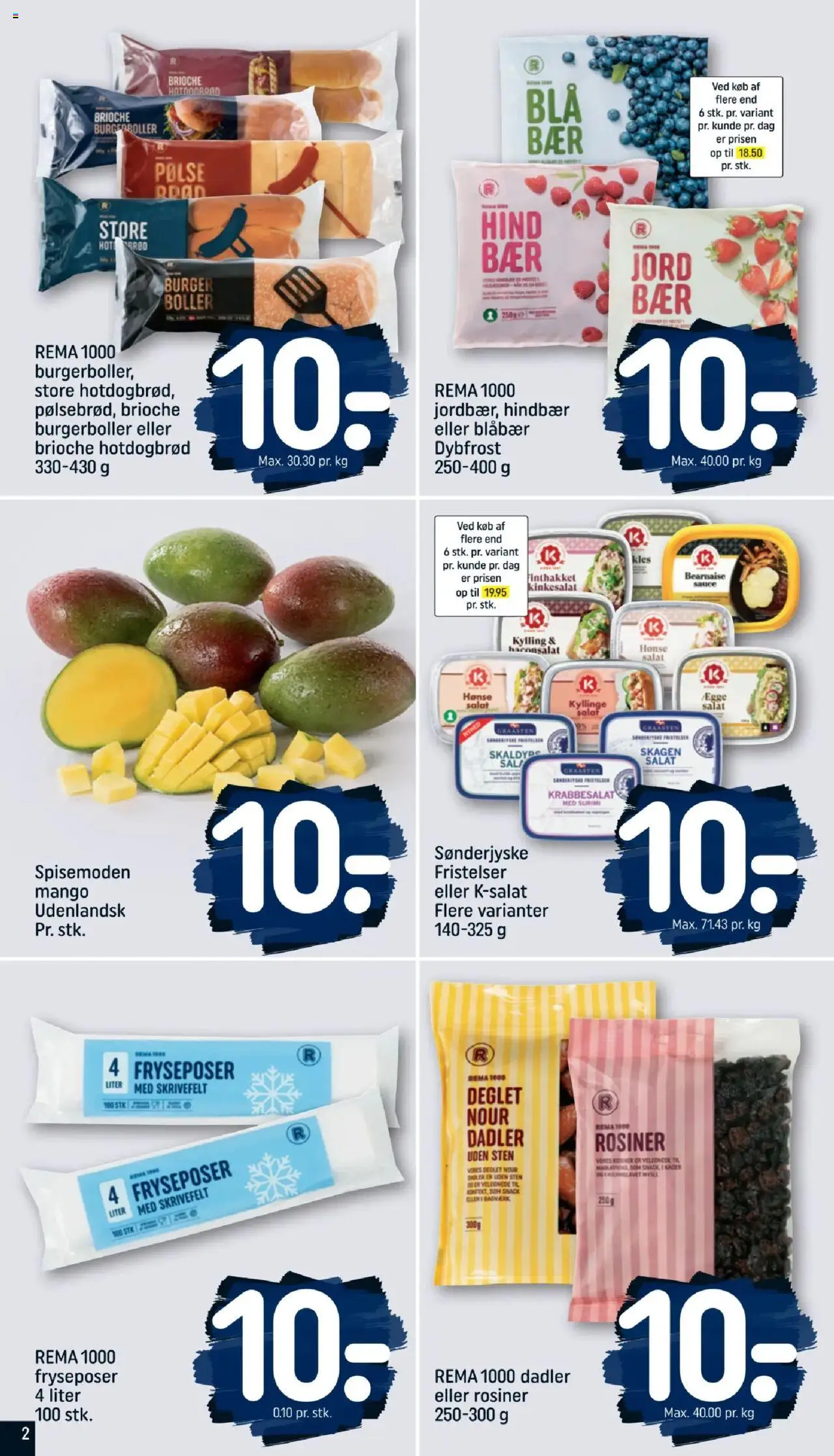 Rema 1000 Tilbudsavis gyldig fra 16.08.2025 | Side: 2 | Produkter: Rosiner, Hotdogbrød, Dadler, Søm
