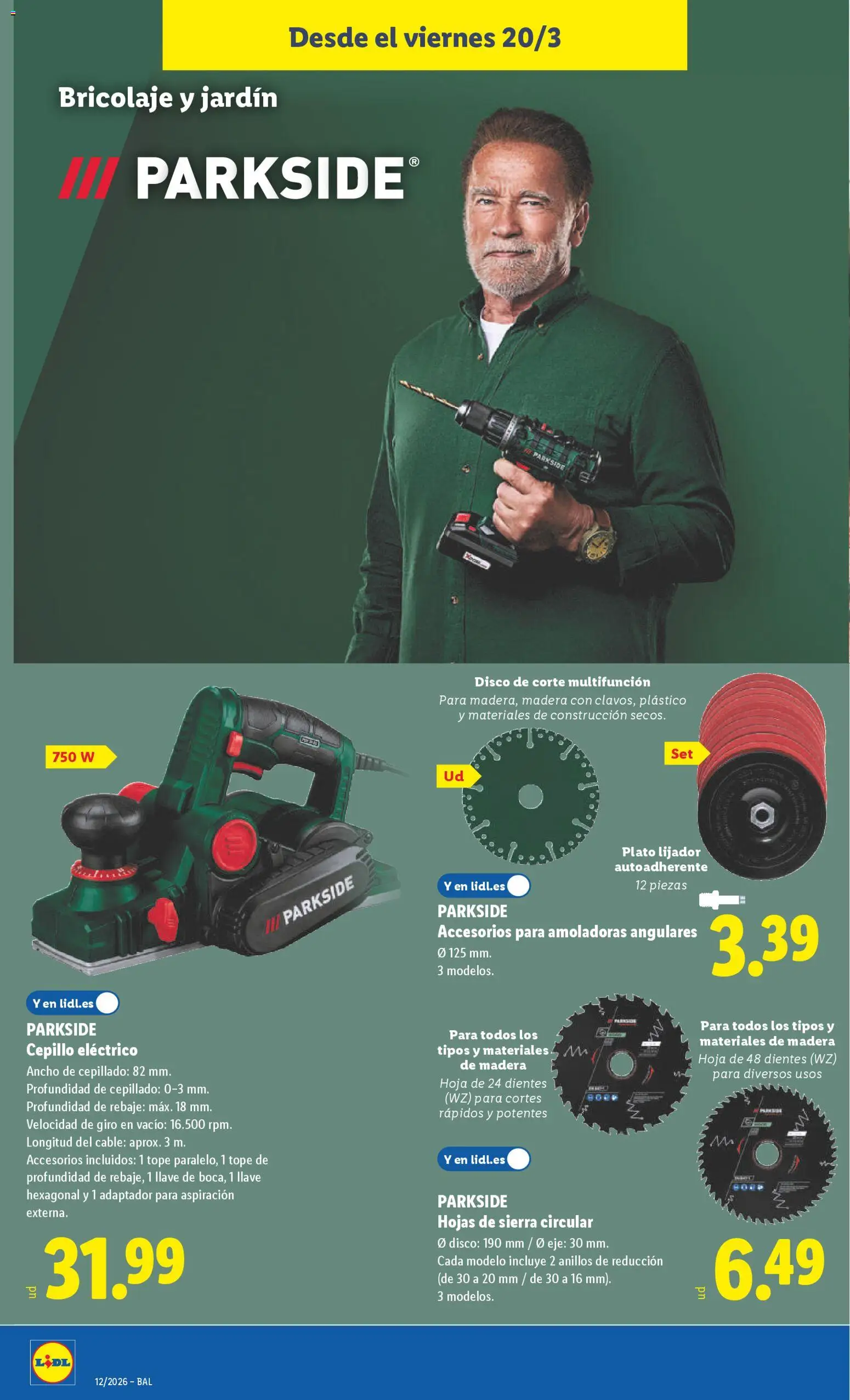 Lidl folleto de bazar │ válido desde el 16.03.2026 | Página: 22 | Productos: Cepillo, Anillos, Cable, Disco