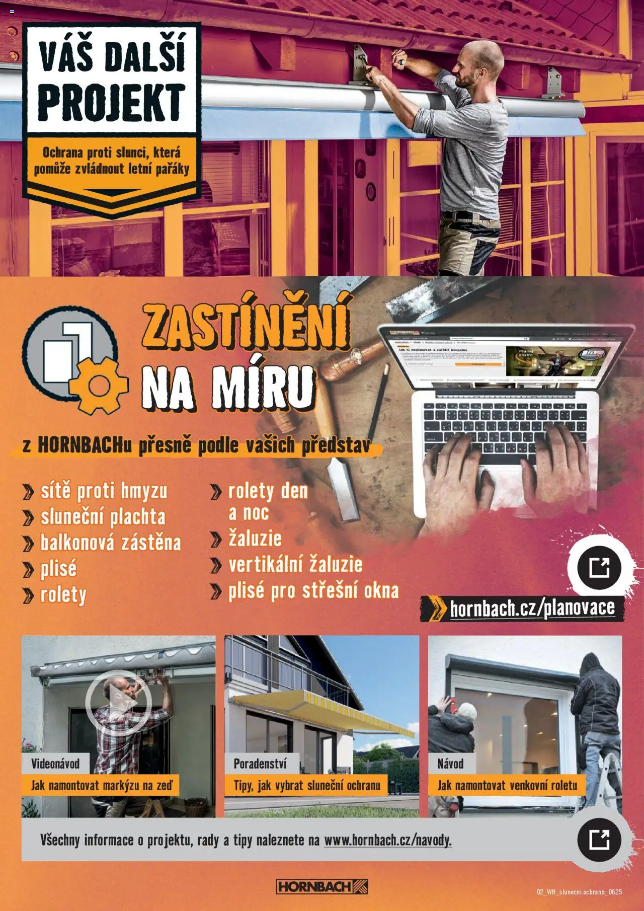 HORNBACH leták - Sluneční ochrana od 18.06.2025 | Strana: 2 | Produkty: Vertikální žaluzie, Balkonová zástěna, Sluneční plachta, Plachta