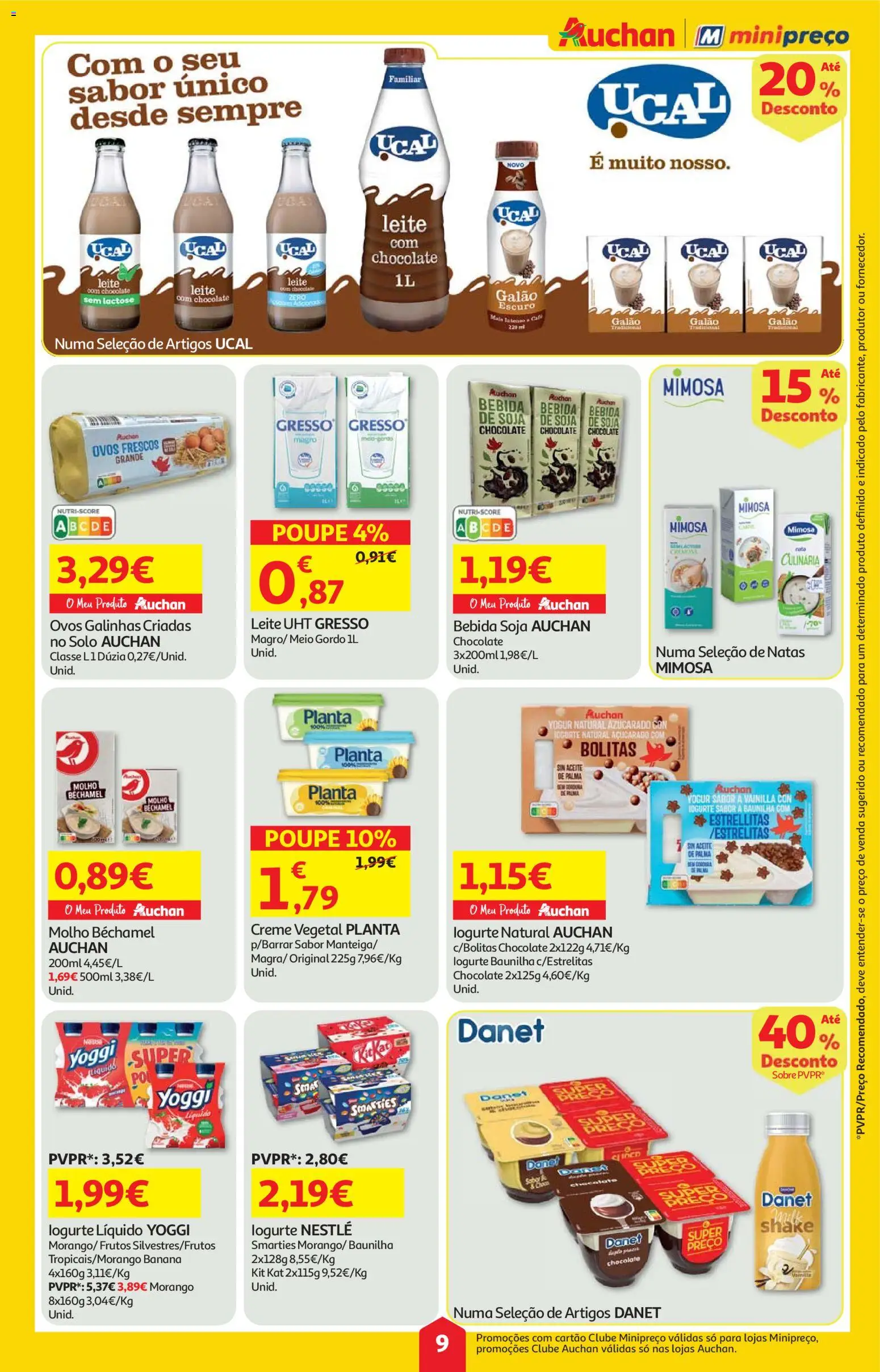 Auchan folheto │ válido de 13.11.2025 | Página: 9 | Produtos: Iogurte, Nestlé, Natas, Bebida