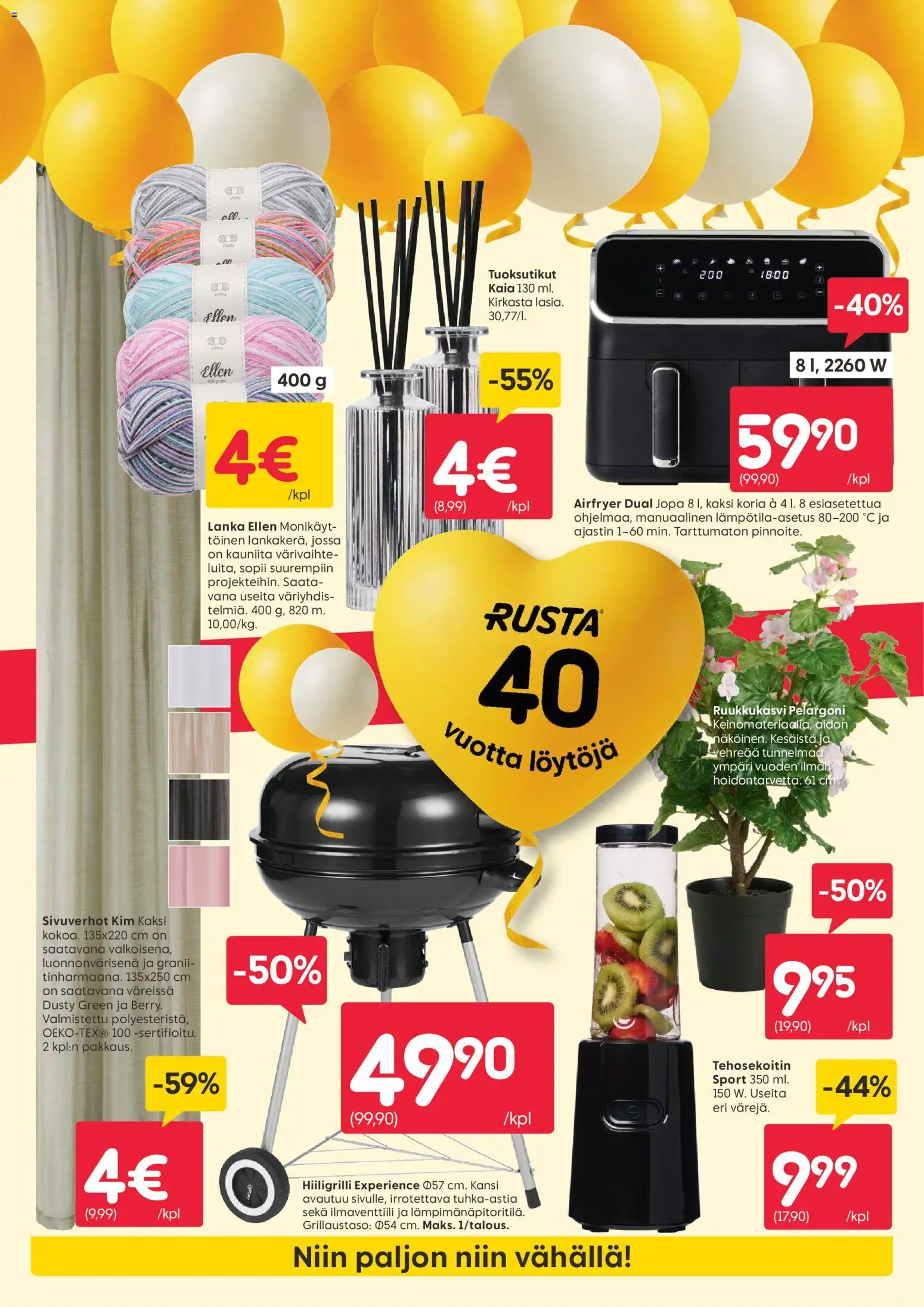 Rusta tarjoukset – voimassa 27.04.2026 alkaen | Sivu: 3 | Tuotteet: Kansi, Tehosekoitin, Hiiligrilli