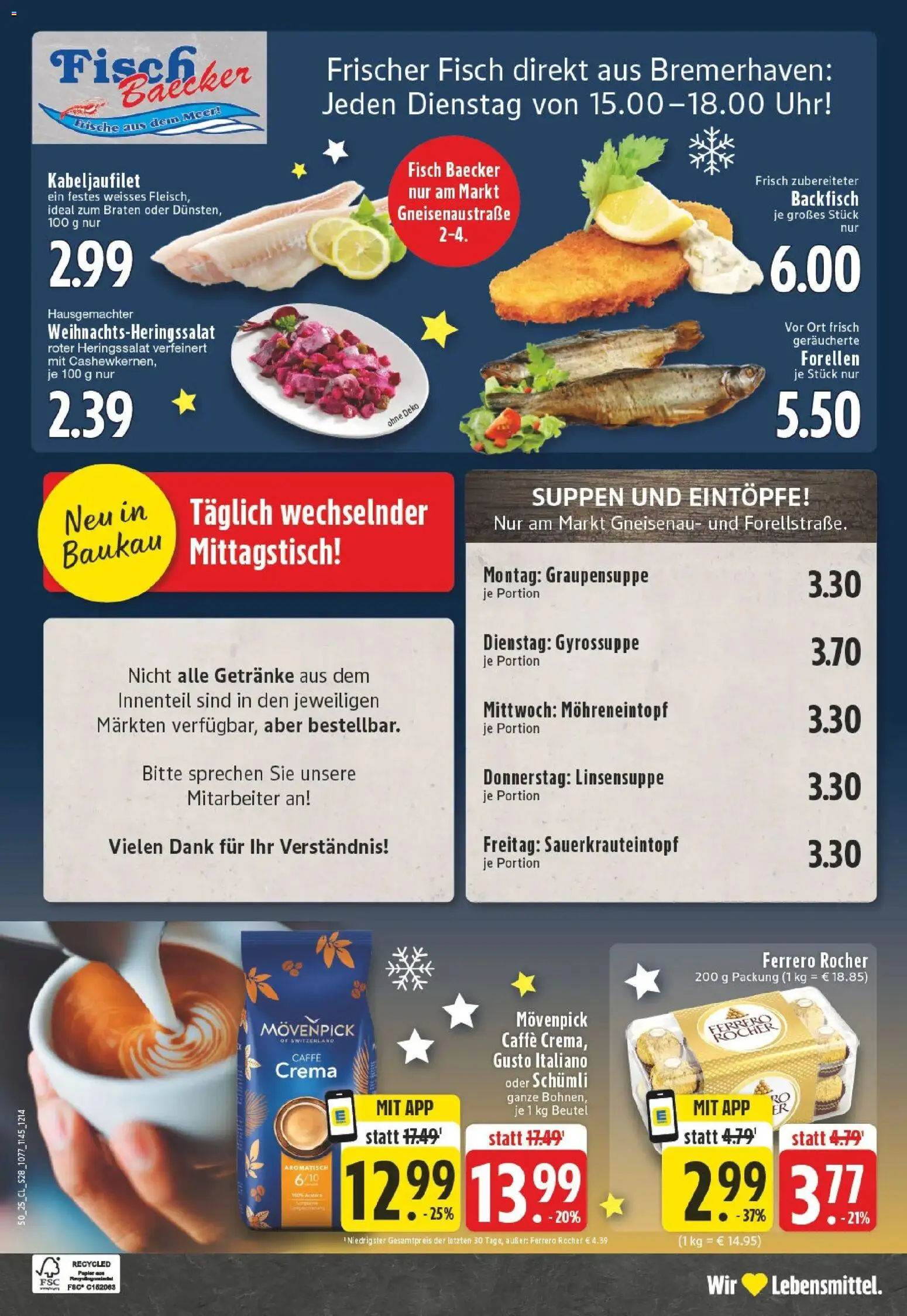 Edeka prospekt Herne	 – gültig ab 07.12.2025 | Seite: 30 | Produkte: Ferrero rocher, Fisch, Uhr