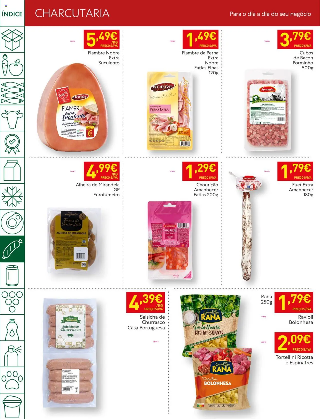 Recheio folheto │ válido de 05.08.2025 | Página: 30 | Produtos: Espinafres, Bacon, Salsicha, Alheira