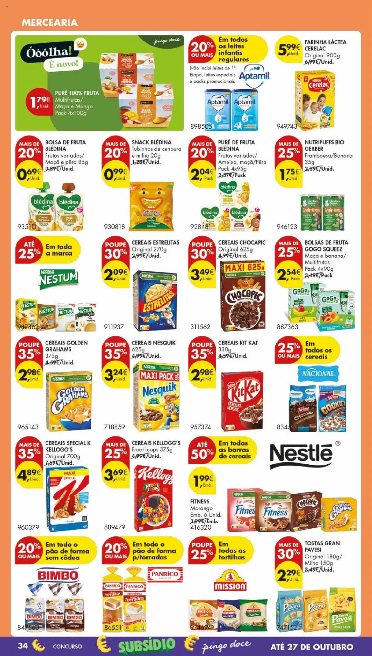 Pingo Doce folheto │ válido de 21.10.2025 | Página: 44 | Produtos: Farinha láctea, Tostas, Maça, Milho