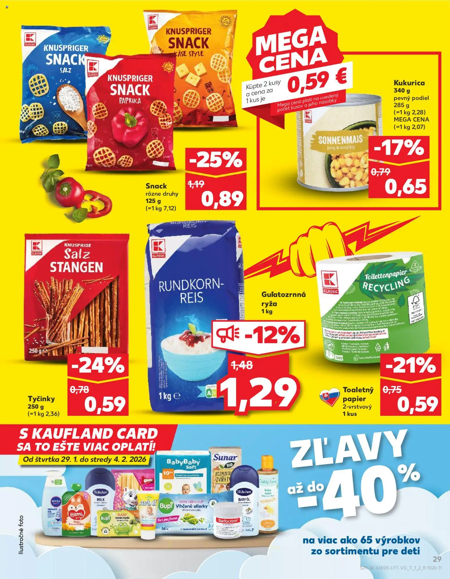 Nové Kaufland akcie – leták je platný od 29.01.2026 | Strana: 29 | Produkty: Nivea, Ryža, Sunar, Sudocrem
