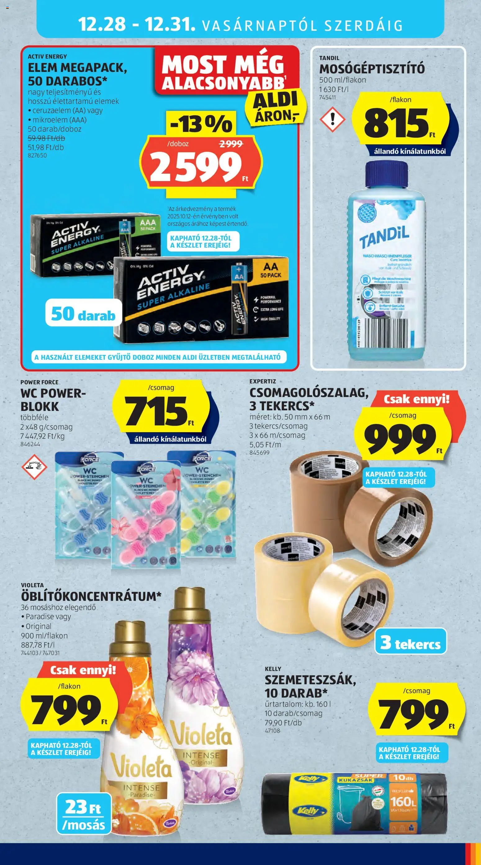 Aldi akciós ujság - amely érvényes a következő dátumtól: 27.12.2025 | Oldal: 35 | Termékek: Ceruzaelem, Doboz, WC