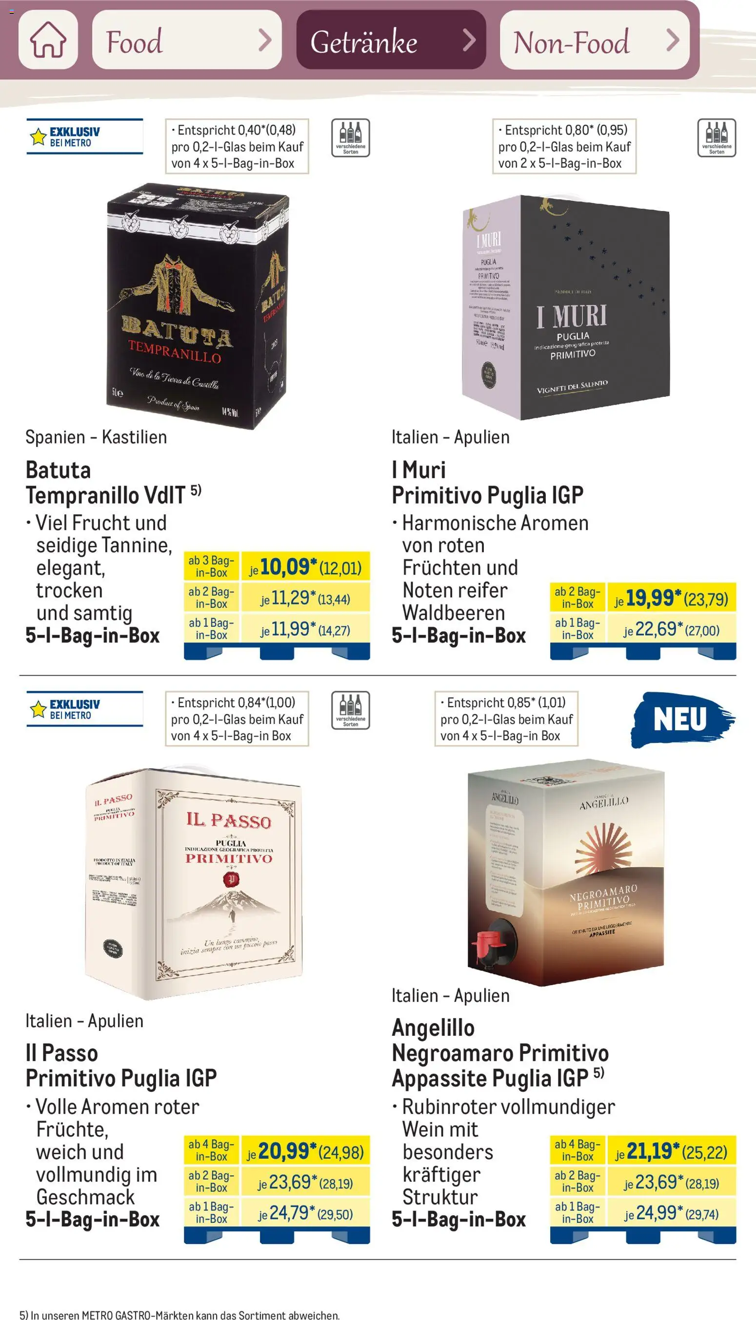 Metro Saisonkatalog Frühlingsgenuss – gültig ab 01.03.2026 | Seite: 71 | Produkte: Box, Wein