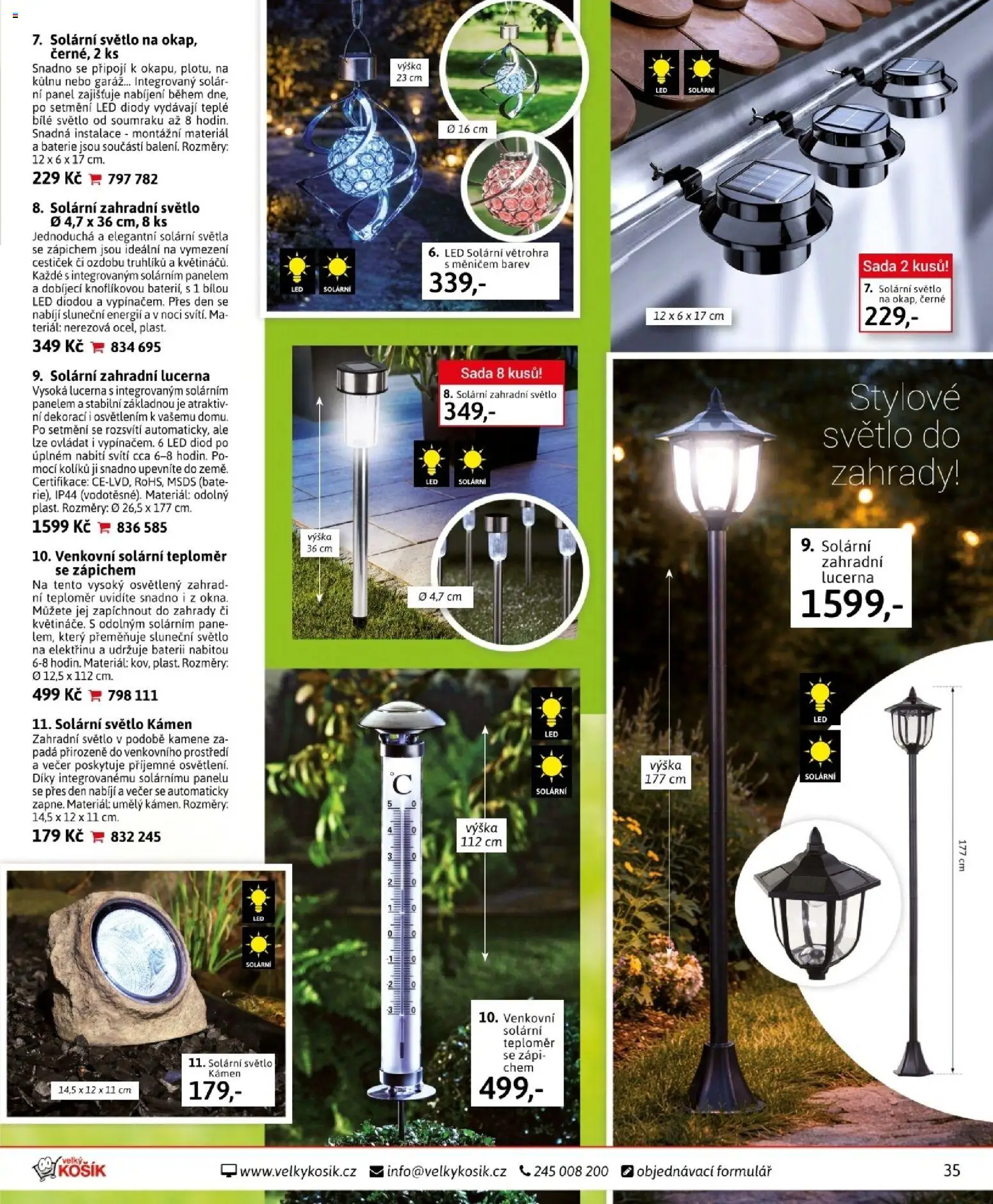 Velký Košík katalog duben 2026 od 01.04.2026 | Strana: 35 | Produkty: Lucerna, Solární světla, Baterie, LED