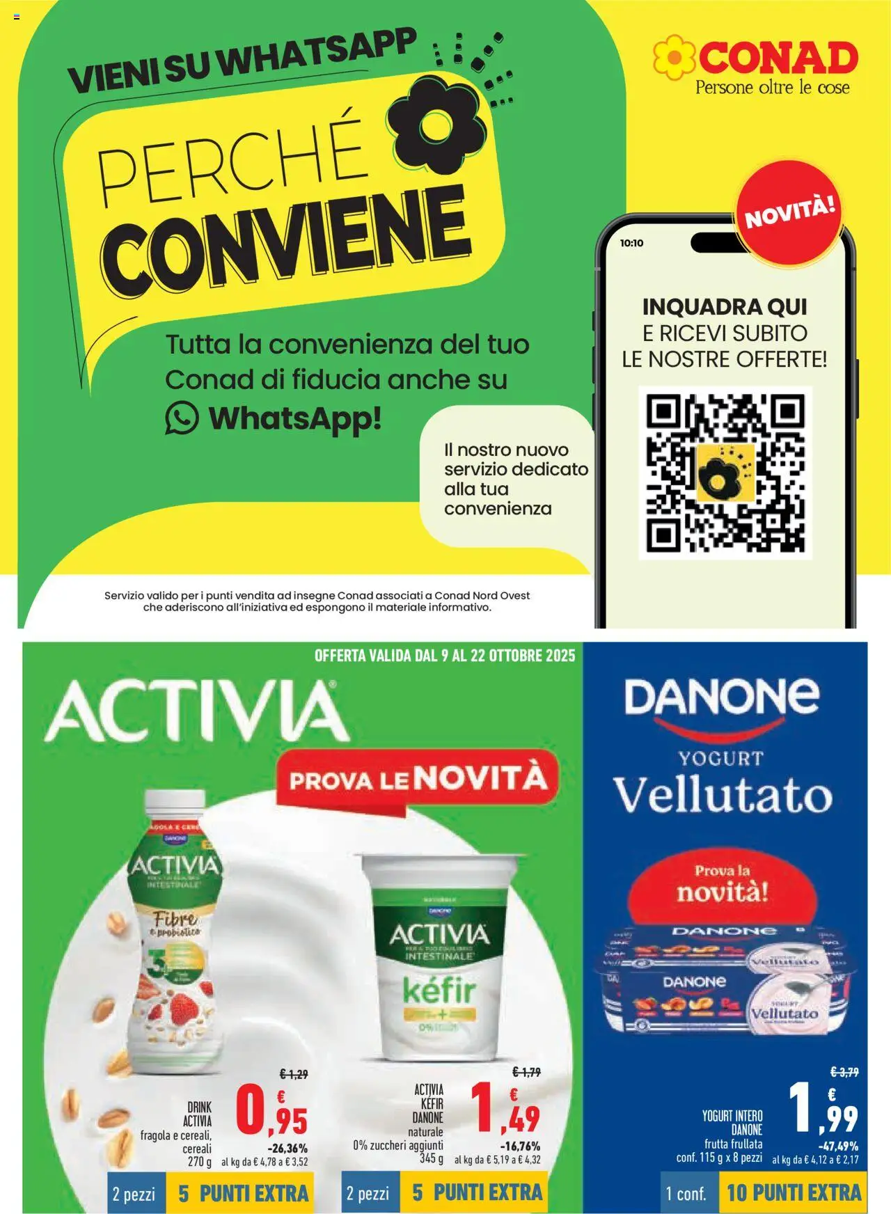 Volantino Conad del 09.10.2025 | Pagina: 3 | Prodotti: Yogurt, Cereali, Frutta