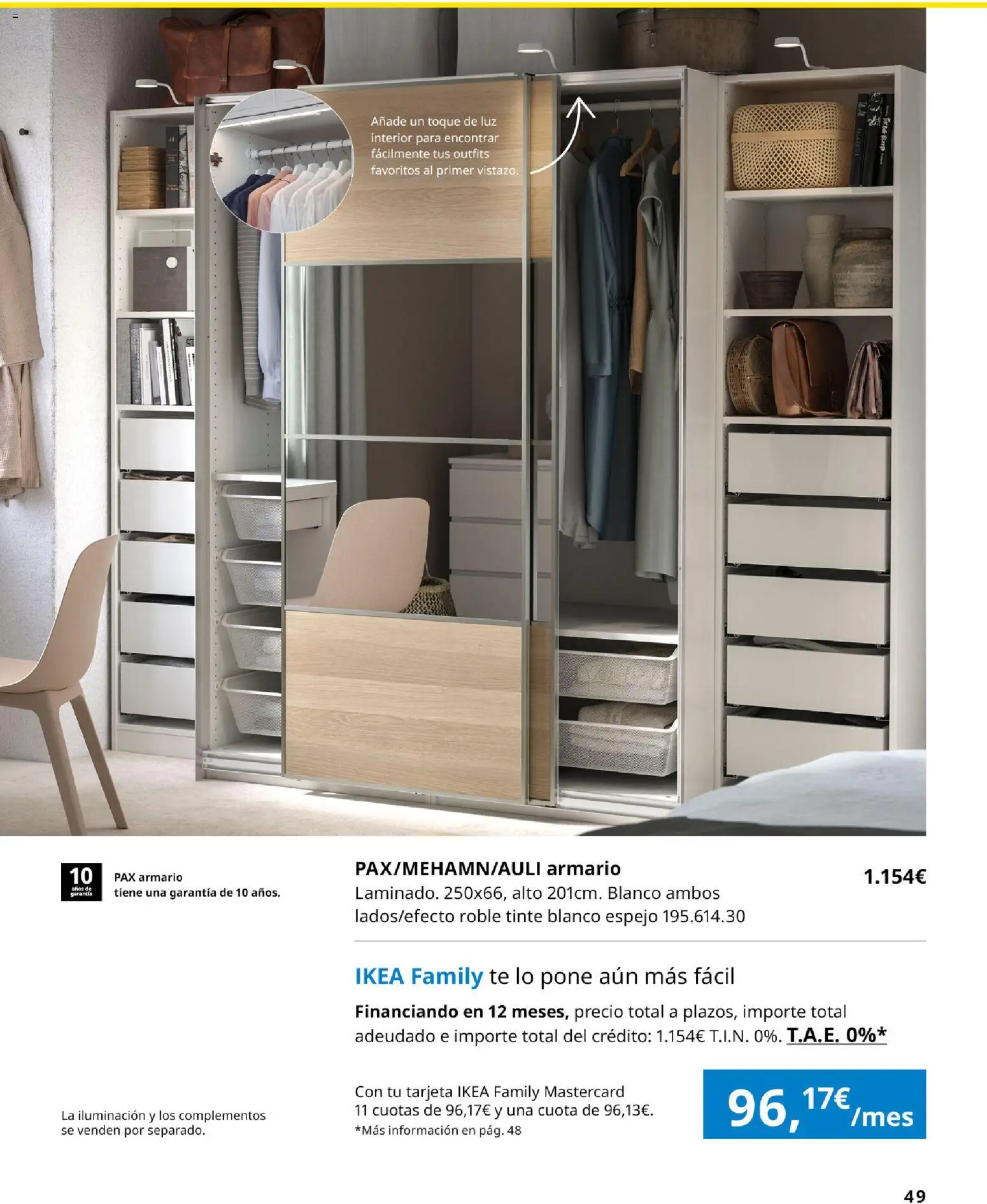 Catálogo IKEA Dormitorios │ válido desde el 01.02.2026 | Página: 49 | Productos: Té, Galette de chaise, Armario, Espejo