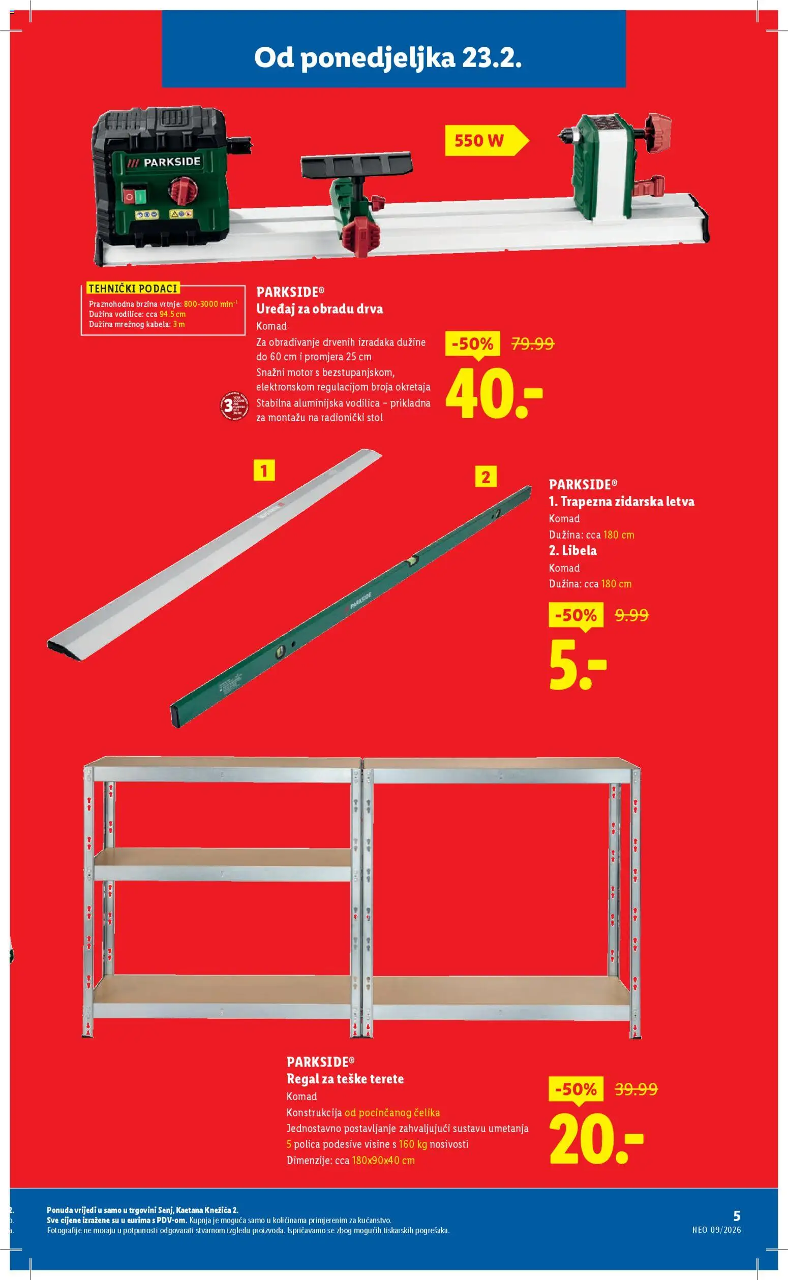 Lidl katalog | vrijedi od 23.02.2026 | Stranica: 12 | Proizvodi: Polica, Stol, Regal, Parkside