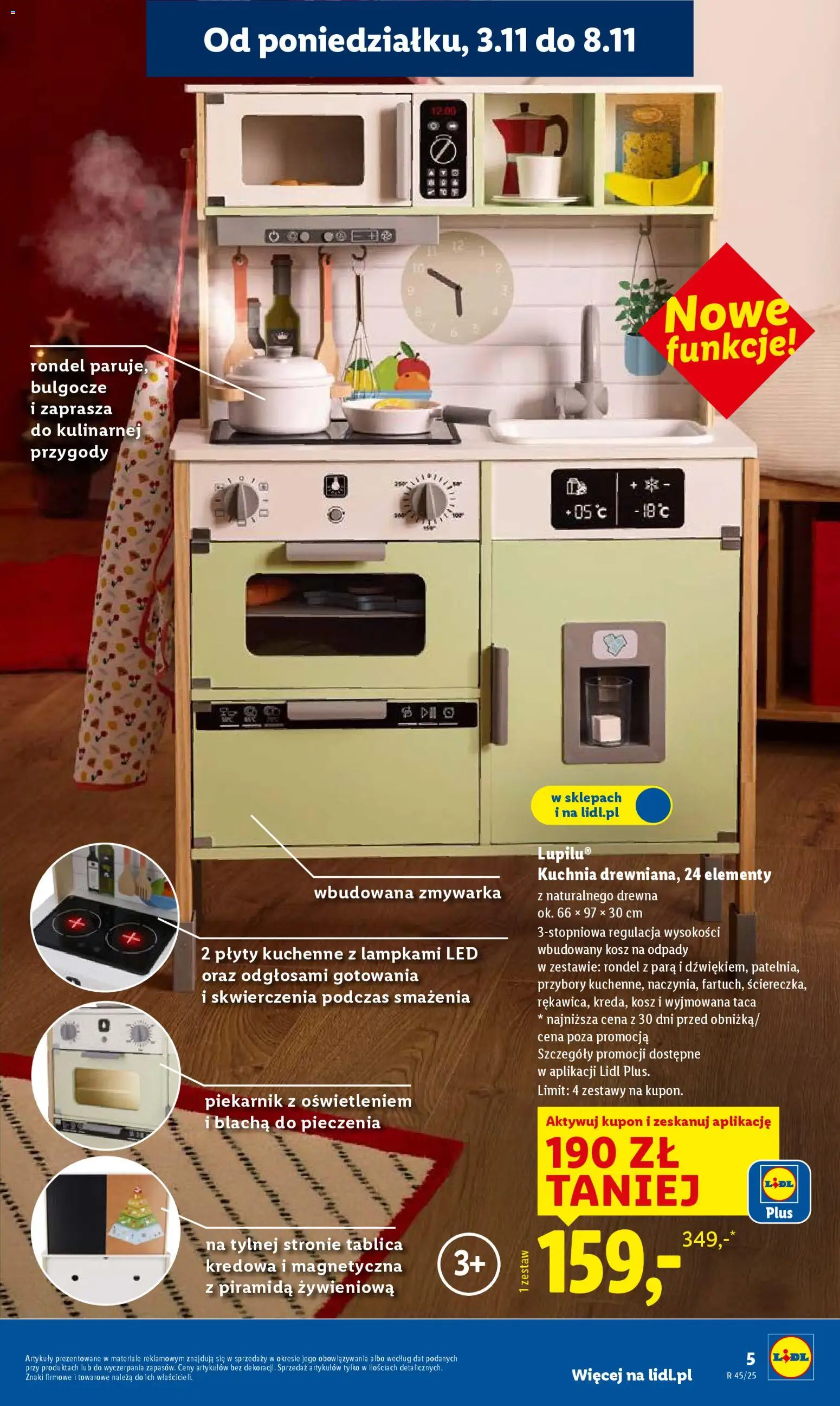 Lidl Katalog zabawek od 03.11.2025 | Strona: 5 | Produkty: Piekarnik, Zmywarka, Plyty, Kosz