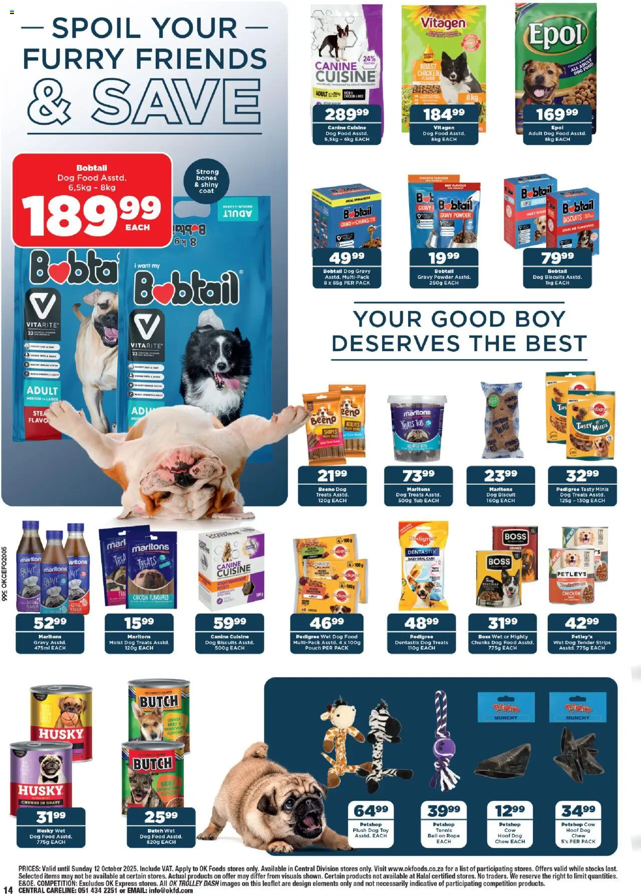 New OK Foods catalogue – valid from 24.09.2025 | Page: 14 | Products: Coat, Chicken, Gravy, Dog food
