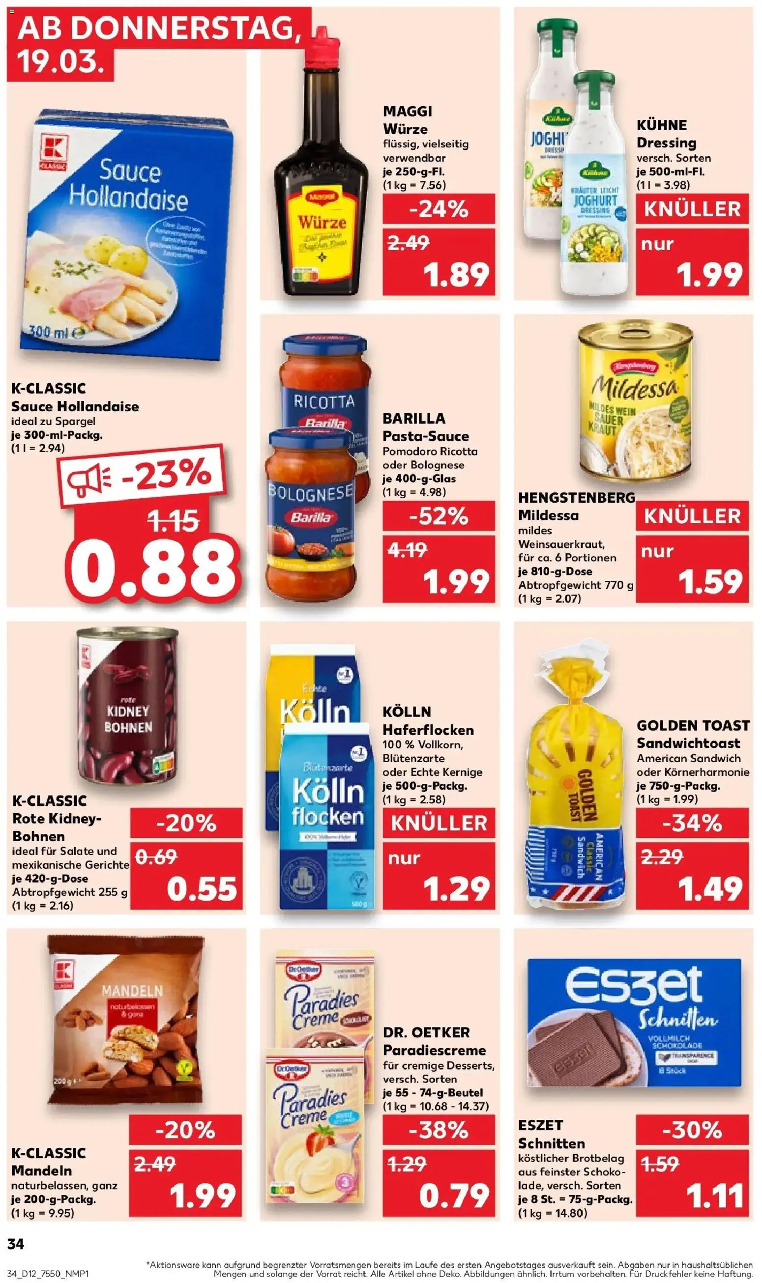Kaufland Prospekt Gelnhausen	 – gültig ab 19.03.2026 | Seite: 34 | Produkte: Maggi, Creme, Kraut, Wein