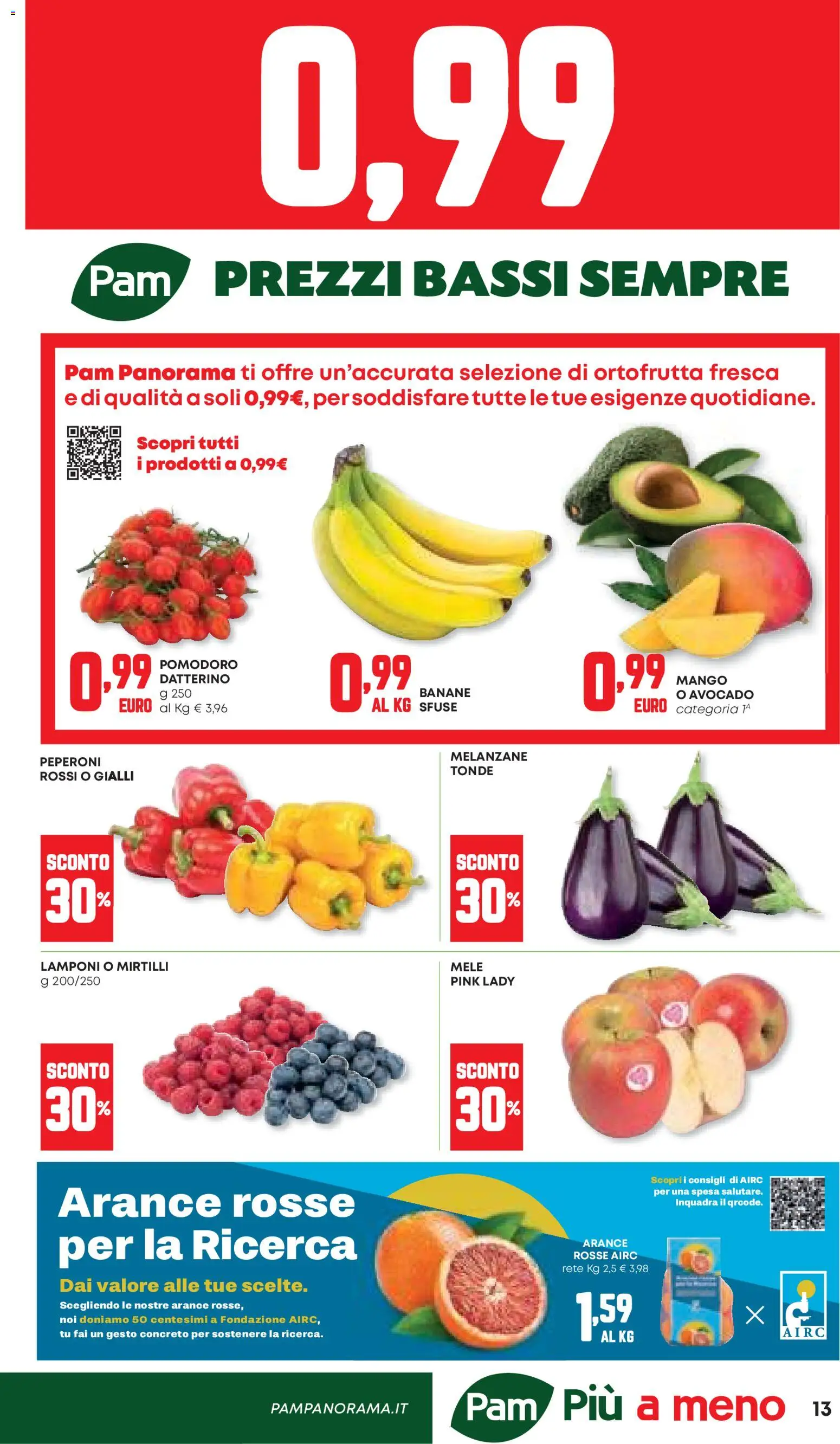 Volantino PAM del 12.02.2026 | Pagina: 13 | Prodotti: Mele, Pomodoro, Mango, Melanzane