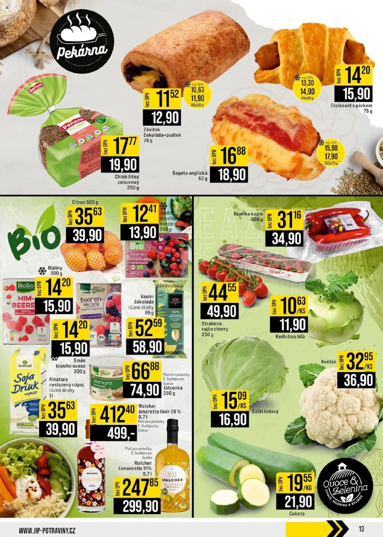 Jip leták - Ostatní prodejny od 18.06.2025 | Strana: 13 | Produkty: Čokoláda, Maliny, Sušiče, Limoncello