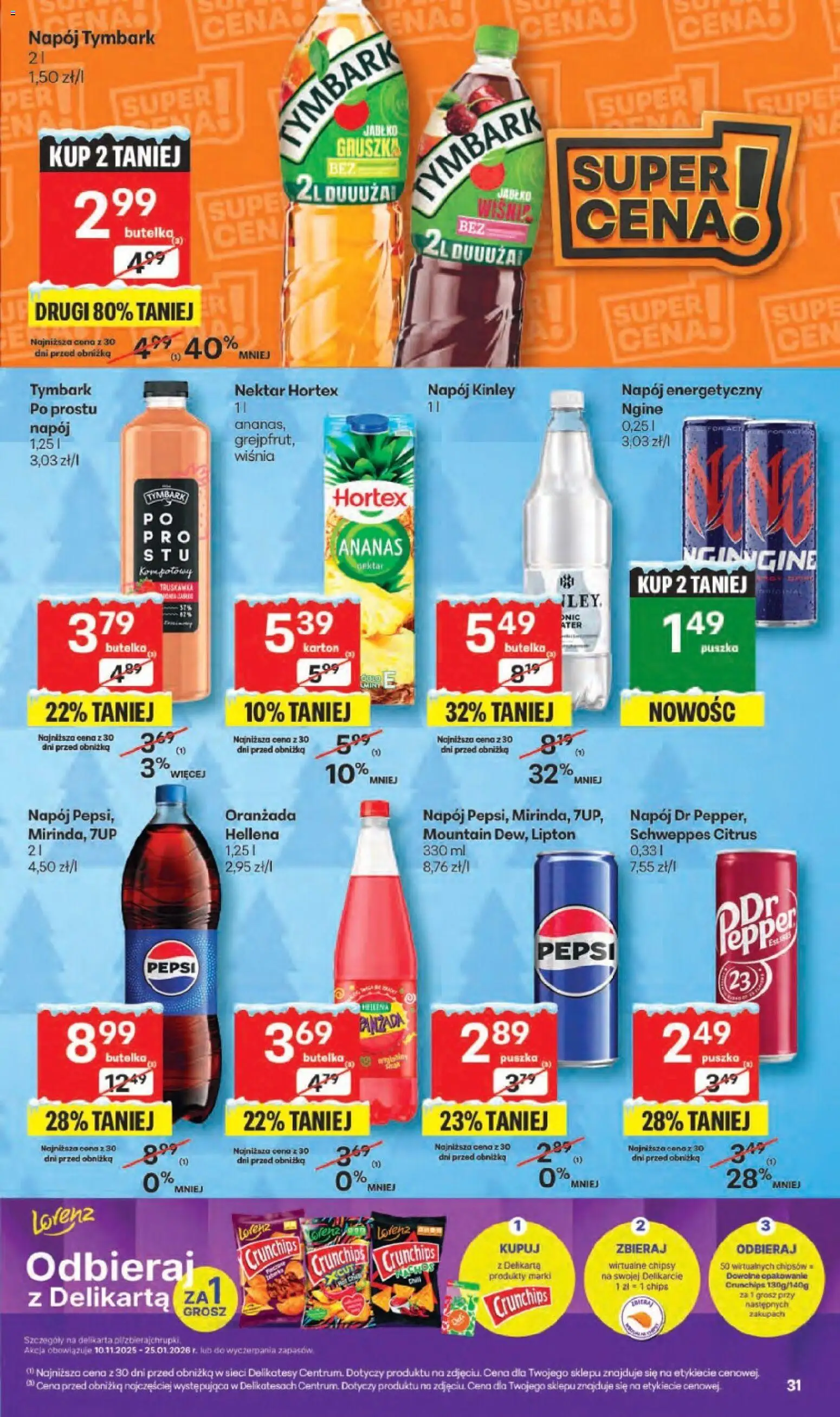 Delikatesy Centrum Gazetka - Sklepy Własne od 11.12.2025 | Strona: 31 | Produkty: Gruszka, Chipsy, Pepsi, Delikatesy
