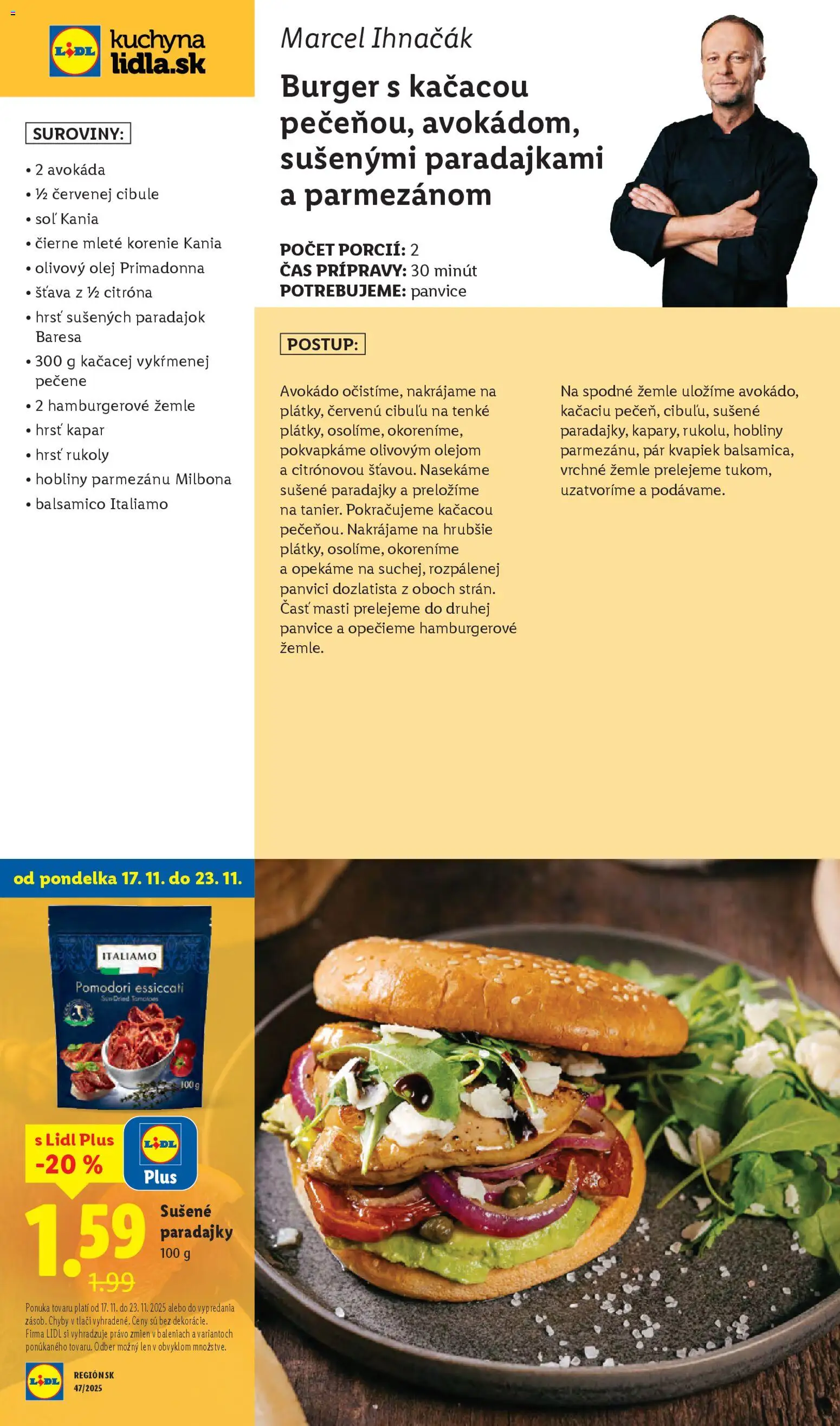 Nové Lidl akcie – leták je platný od 20.11.2025 | Strana: 98 | Produkty: Kuchyňa, Paradajky, Hamburgerové žemle