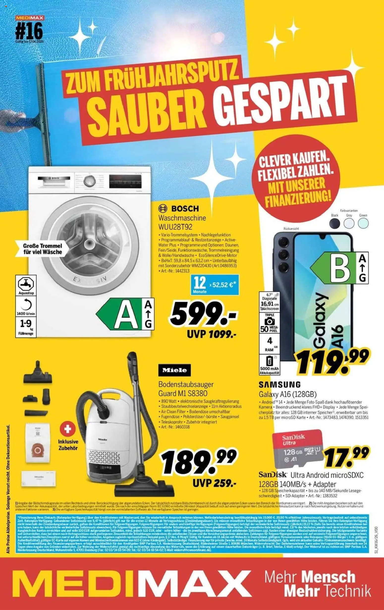 Medimax Prospekt 	 – gültig ab 11.04.2026 | Seite: 1 | Produkte: Miele, Adapter, Waschmaschine, Bildschirm
