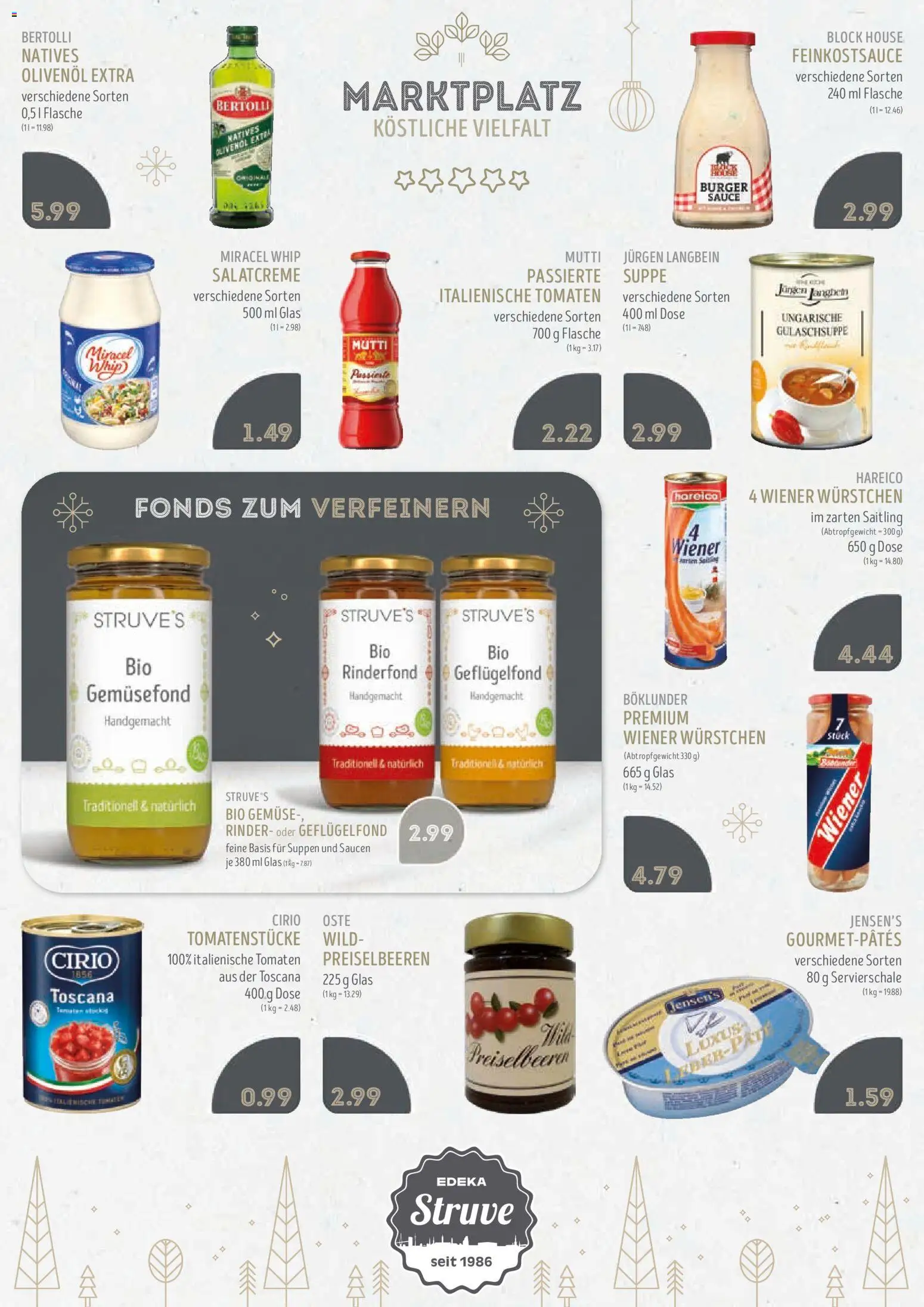 Edeka Struve Unsere Angebote für die Festzeit – gültig ab 08.12.2025 | Seite: 13 | Produkte: Wiener wurstchen, Tomaten, Miracel whip, Gemüse