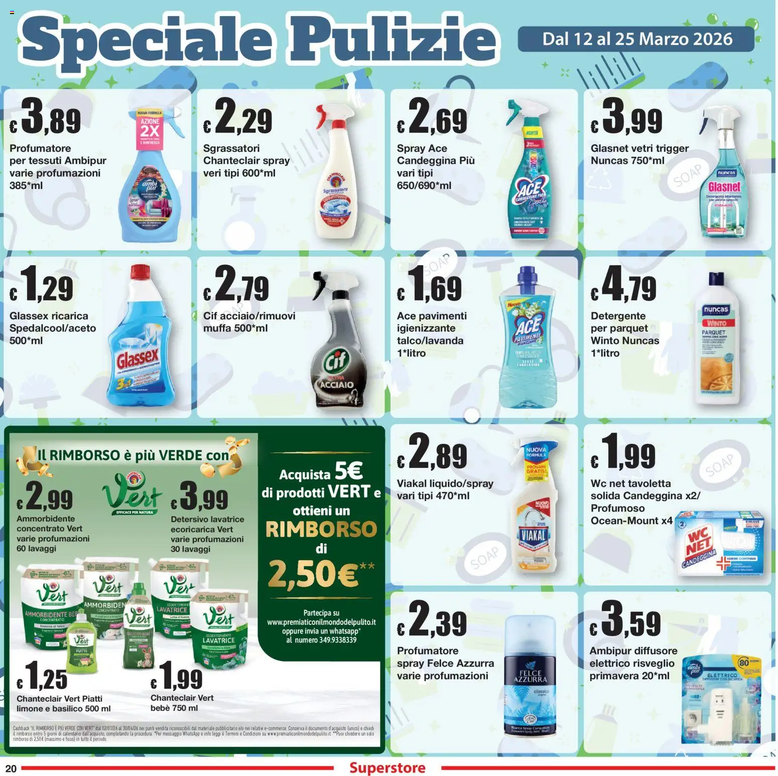 Volantino Sì con Te del 12.03.2026 | Pagina: 20 | Prodotti: Detergente, Candeggina, Lavatrice, Basilico