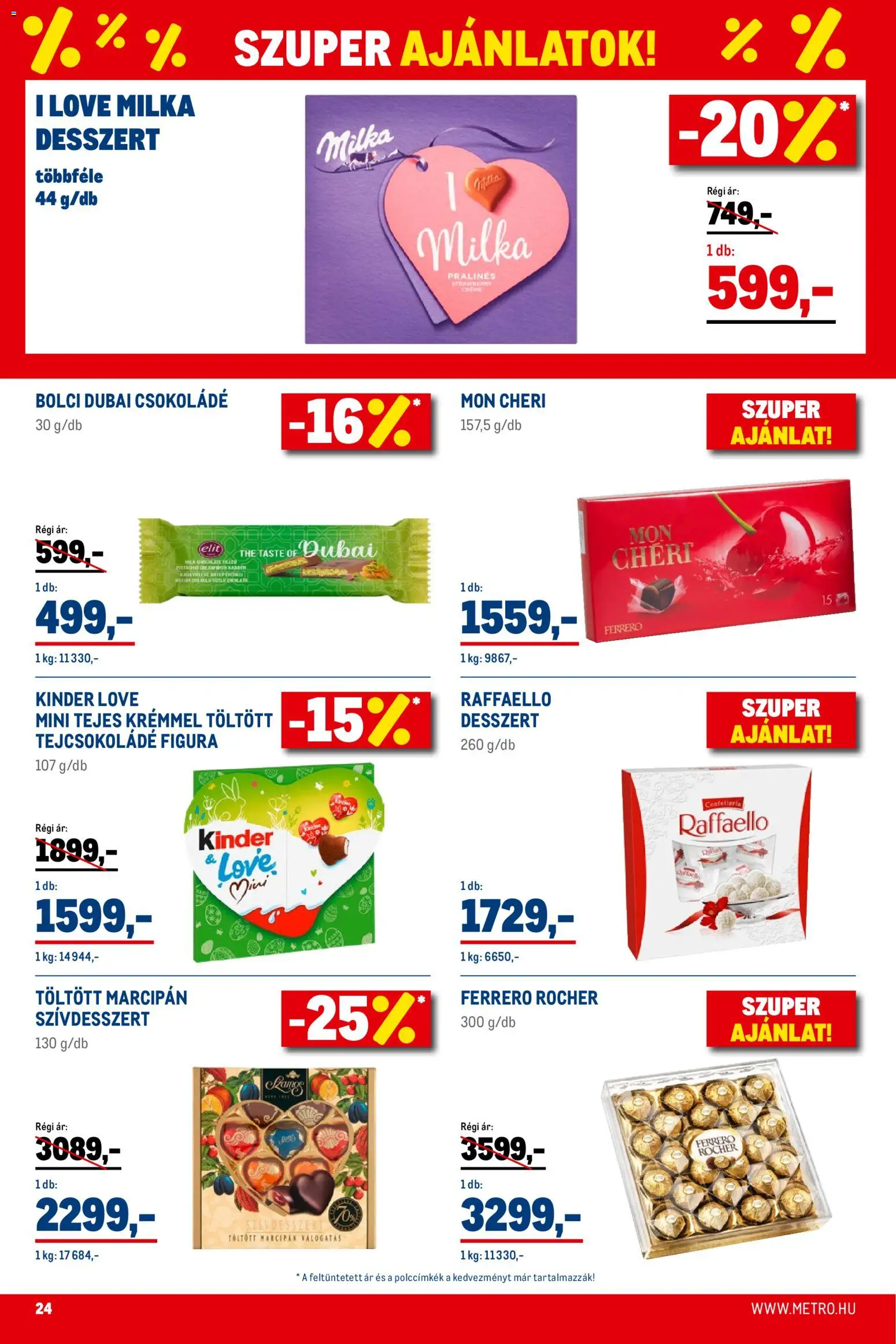 Metro akciós ujság - amely érvényes a következő dátumtól: 02.01.2026 | Oldal: 24 | Termékek: Raffaello, Marcipan, Ferrero rocher, Csokoládé