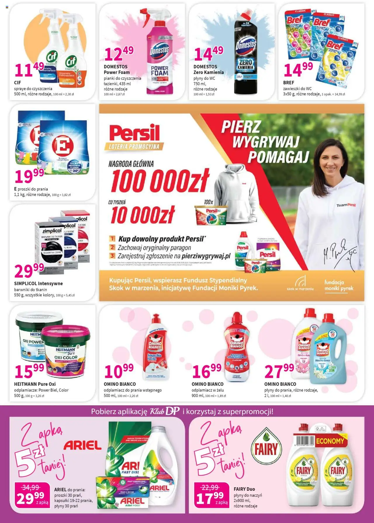 Drogerie Polskie Gazetka od 08.08.2025 | Strona: 8 | Produkty: Proszki do prania, Domestos, Pianki, Fairy