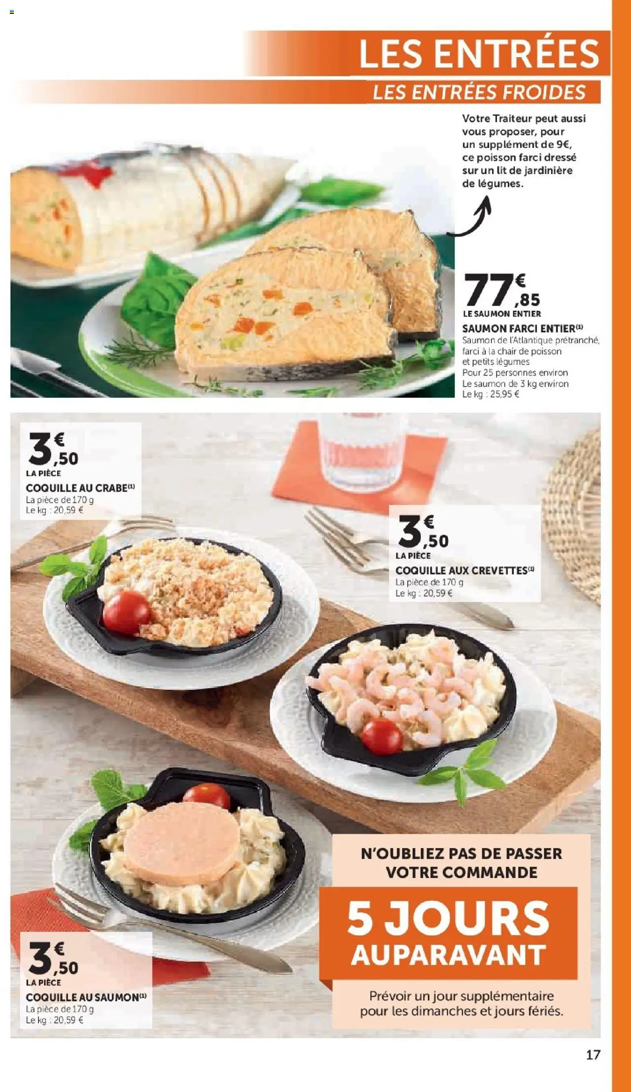 {H1} | Page: 17 | Produits: Saumon entier, Jardinière, Lit, Saumon