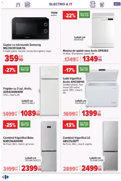 Ofertele Carrefour valabile de la 15.10.2025 | Pagină: 70 | Produse: Mașină De Spălat, Cuptor Cu Microunde, Babak, Combină frigorifică