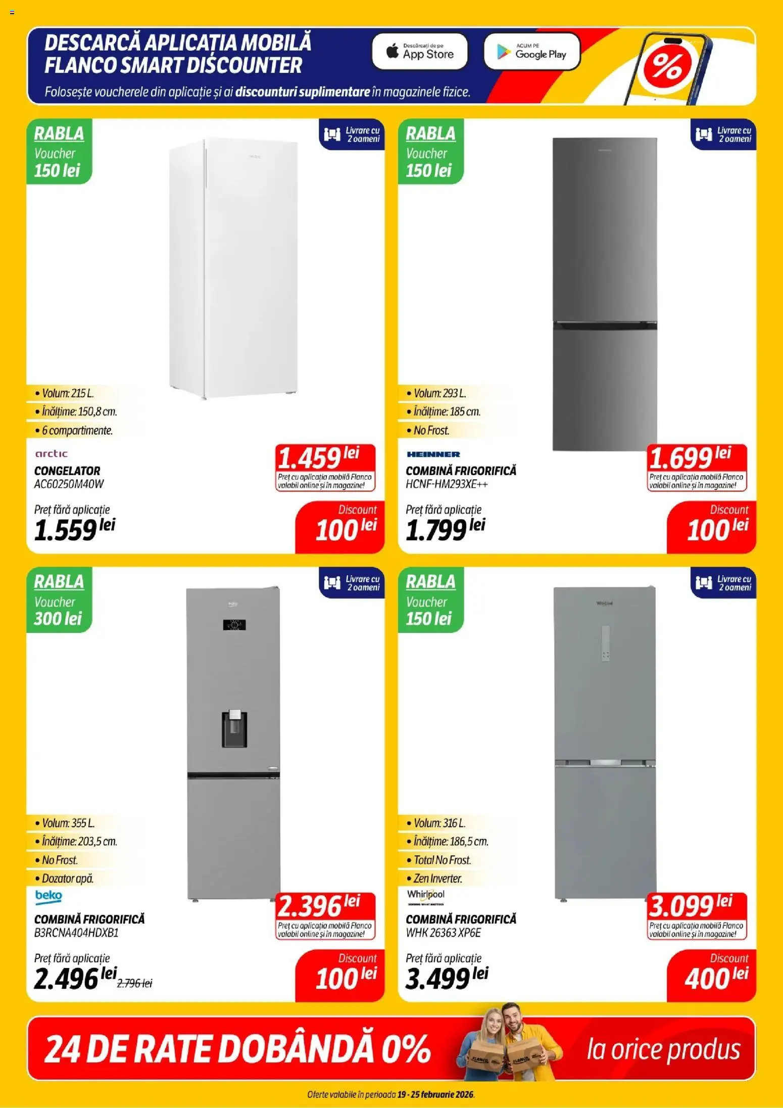 Noul catalog Flanco – valabil de la 19.02.2026 | Pagină: 6 | Produse: Congelator, Combină frigorifică