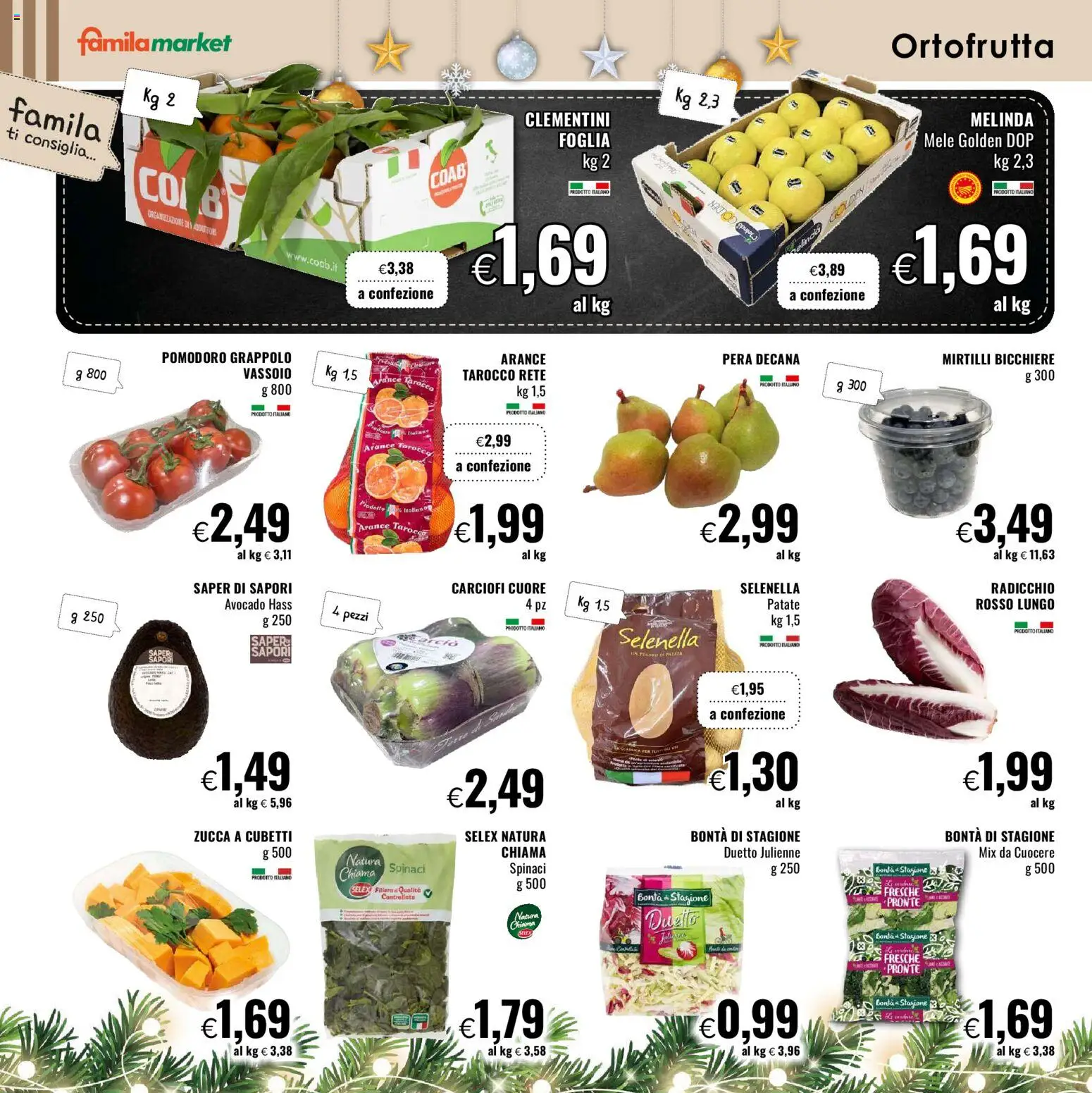 Volantino Famila del 11.12.2025 | Pagina: 10 | Prodotti: Mele, Arance, Spinaci, Pera